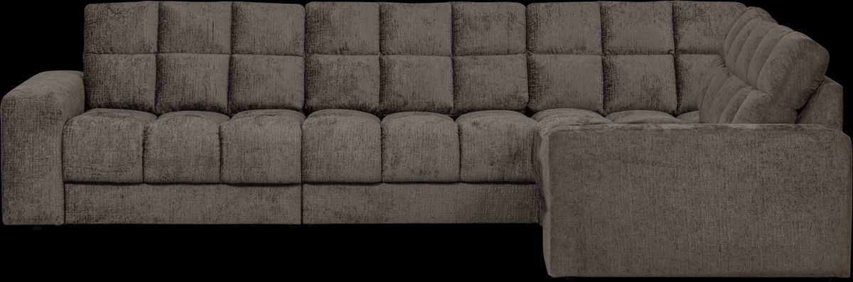 Second Date, Hjørnesofa højrevendt, grå, H78x212x316 cm, velour