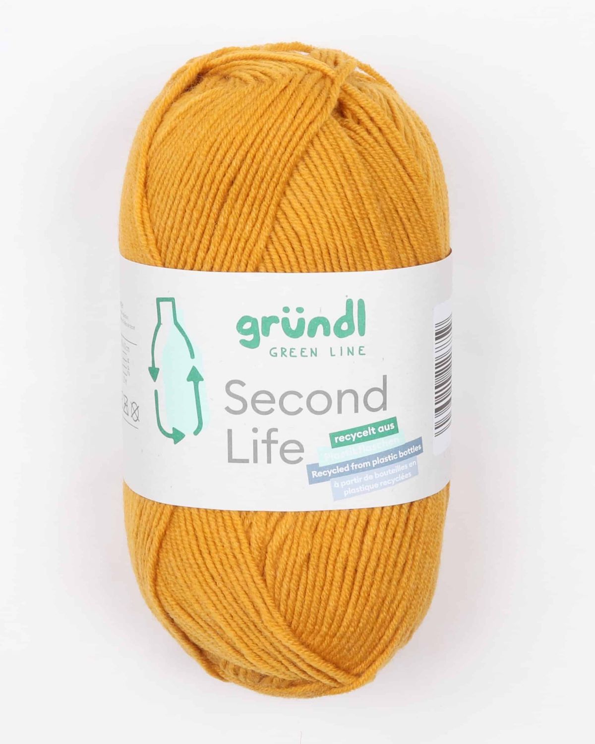 Second Life fra Gründl (bæredygtigt) i mange farver - Fv. 04 karry - 14% Akryl, 86% Genbrugs-polyester