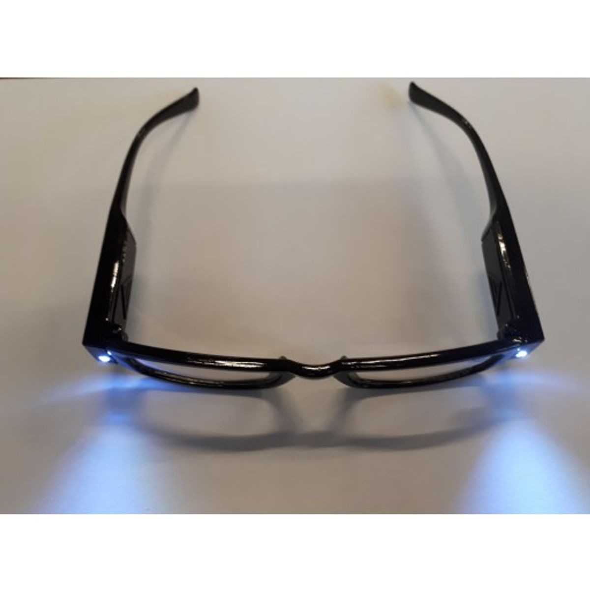 See-Cardt sort læsebrille med led lys og styrke +1.0