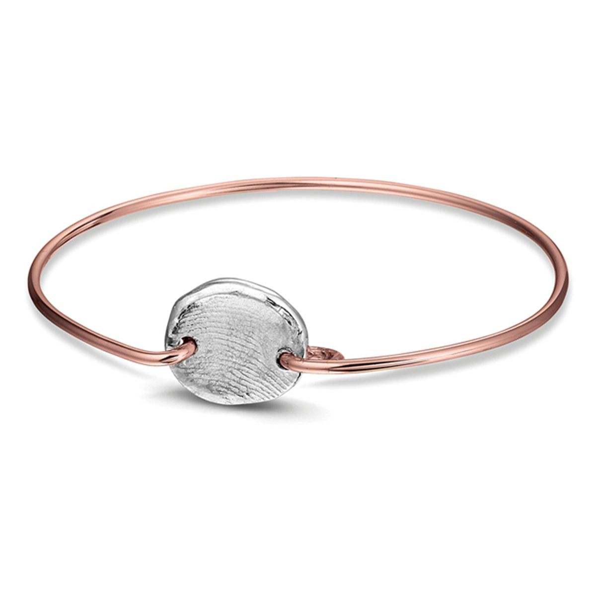 SEE YOU Rosaguld og hvidguld armbånd med fingeraftryk indgravering - Model: 406 RB-WF