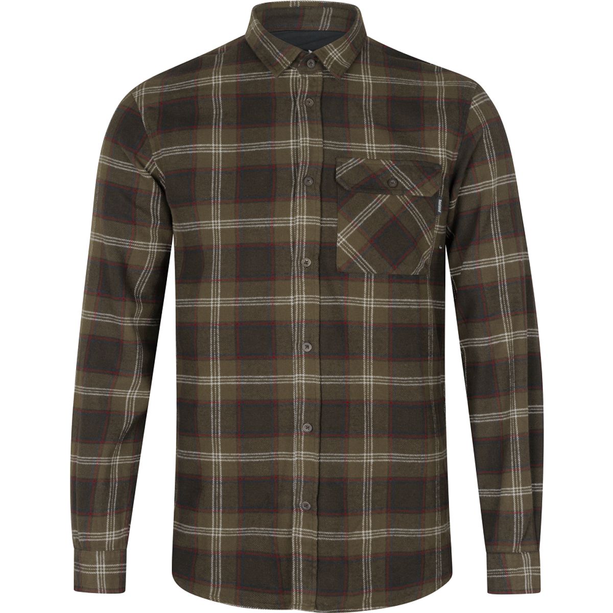 Seeland Glen flannel skjorte pine green check - L