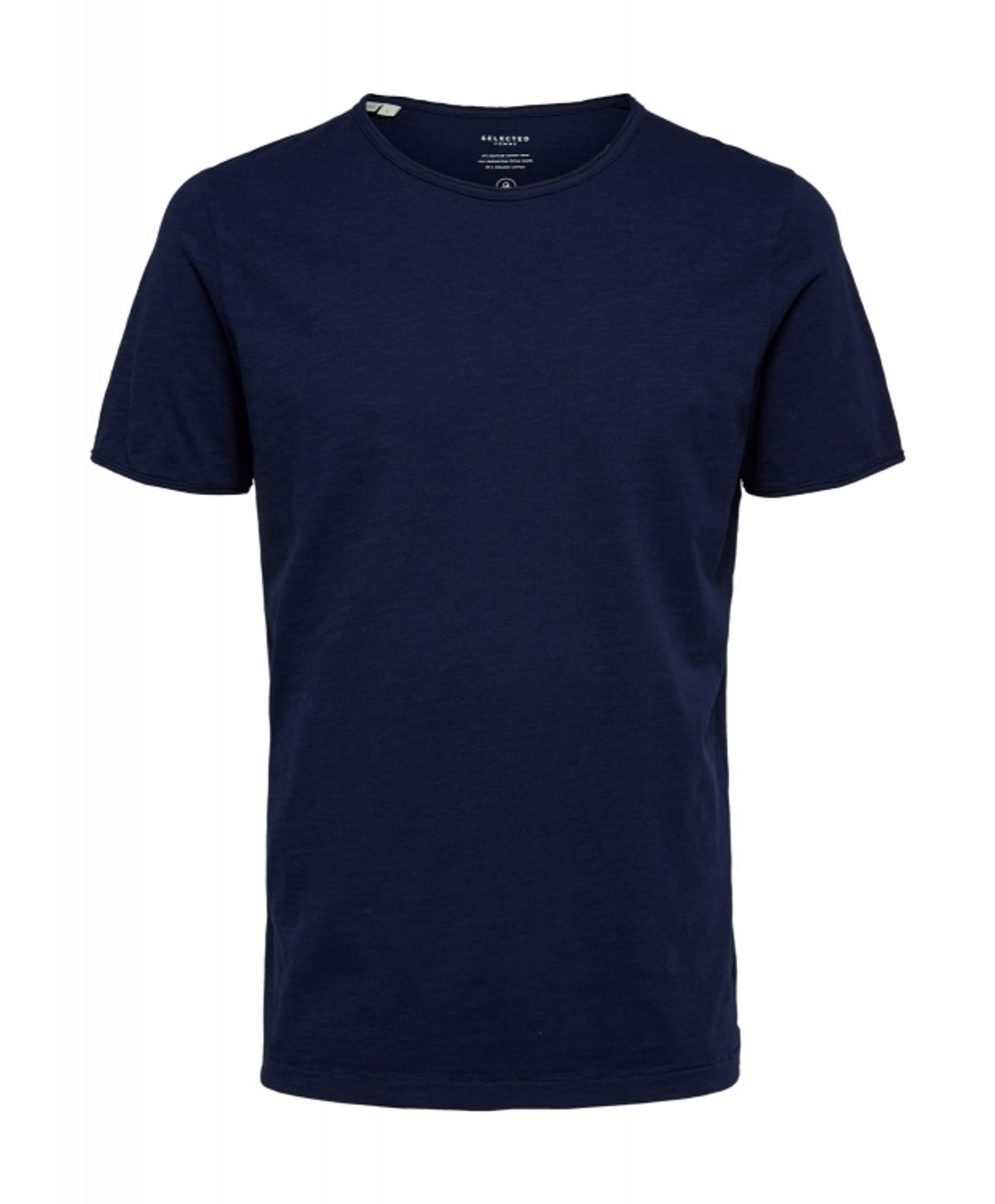 Selected crew neck t-shirt i maritime blue til herre