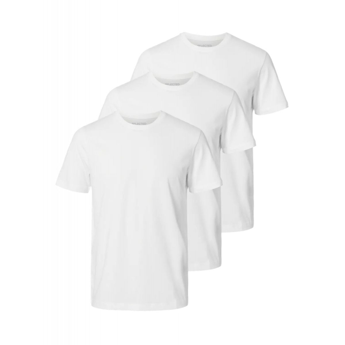 Selected Homme 3pak t-shirt i hvid til herre