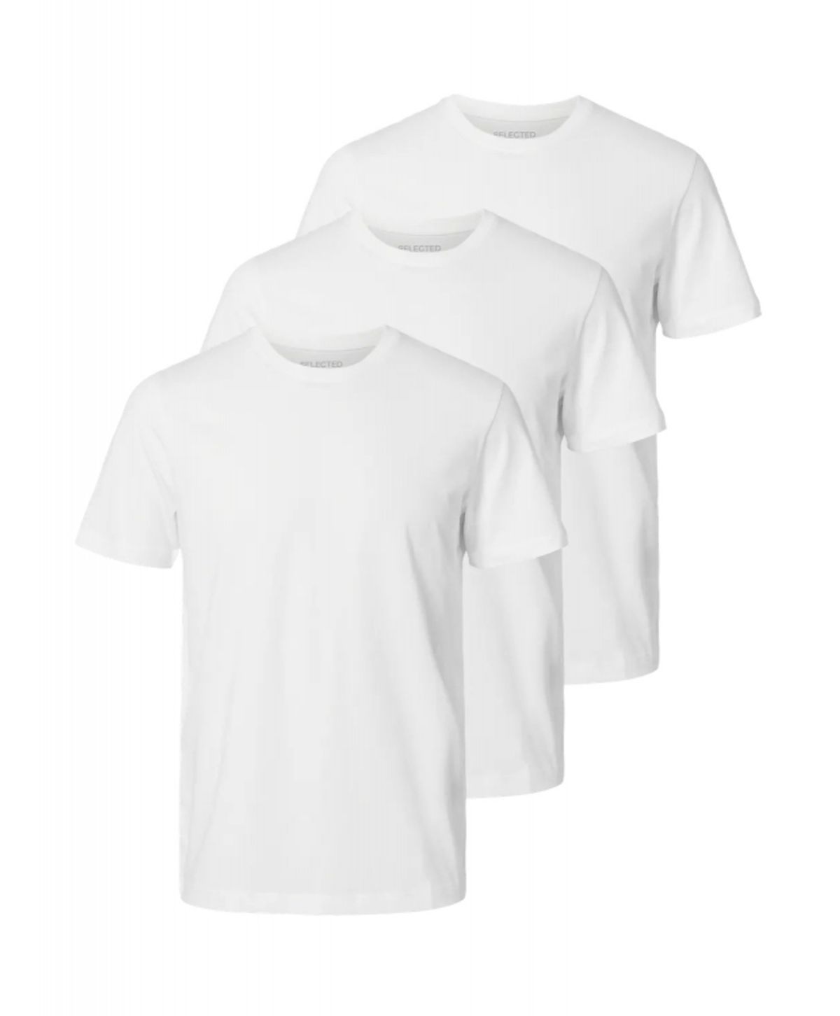 Selected Homme 3pak t-shirt i hvid til herre