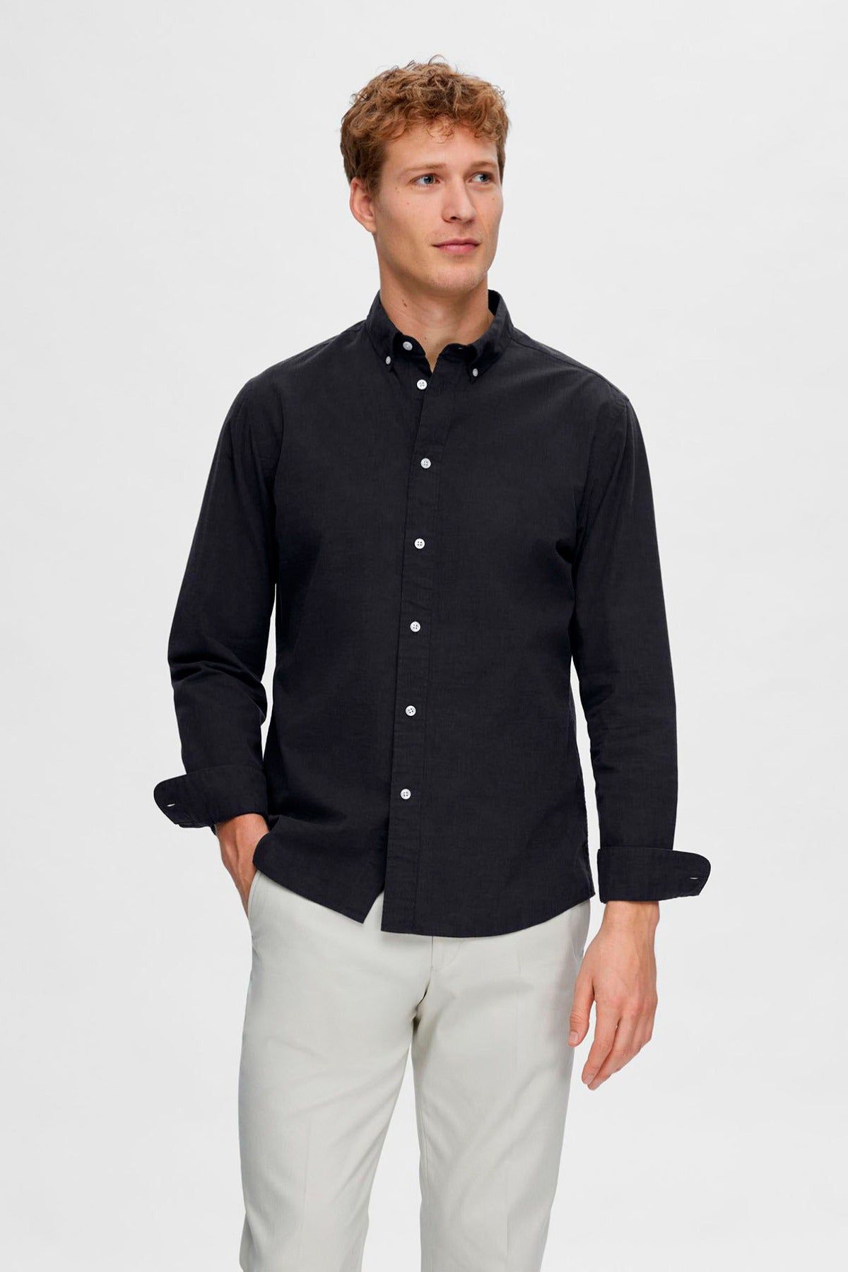 Selected Homme Skjorte Ls Rick Poplin