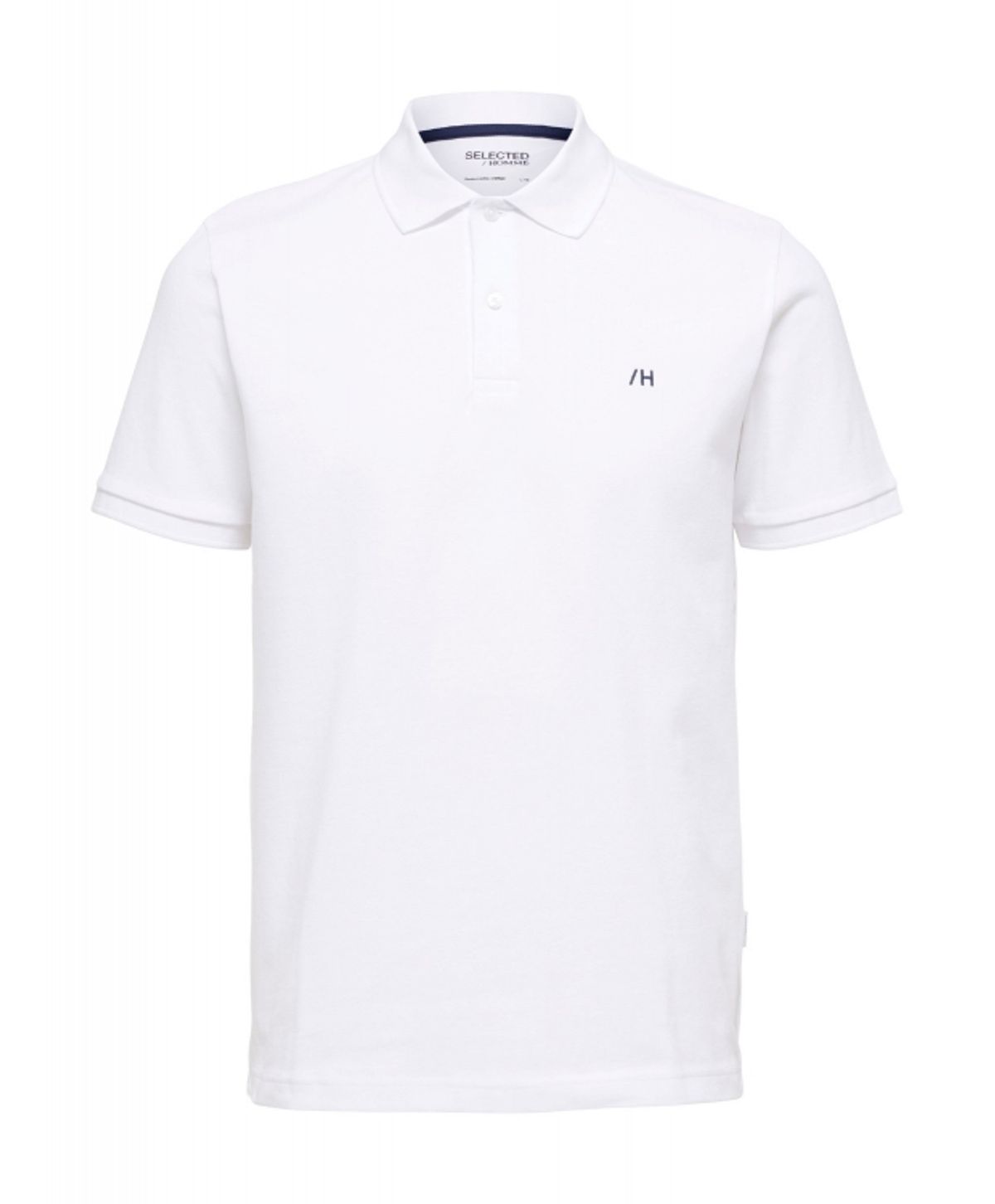 Selected klassisk polo i bright white til herre