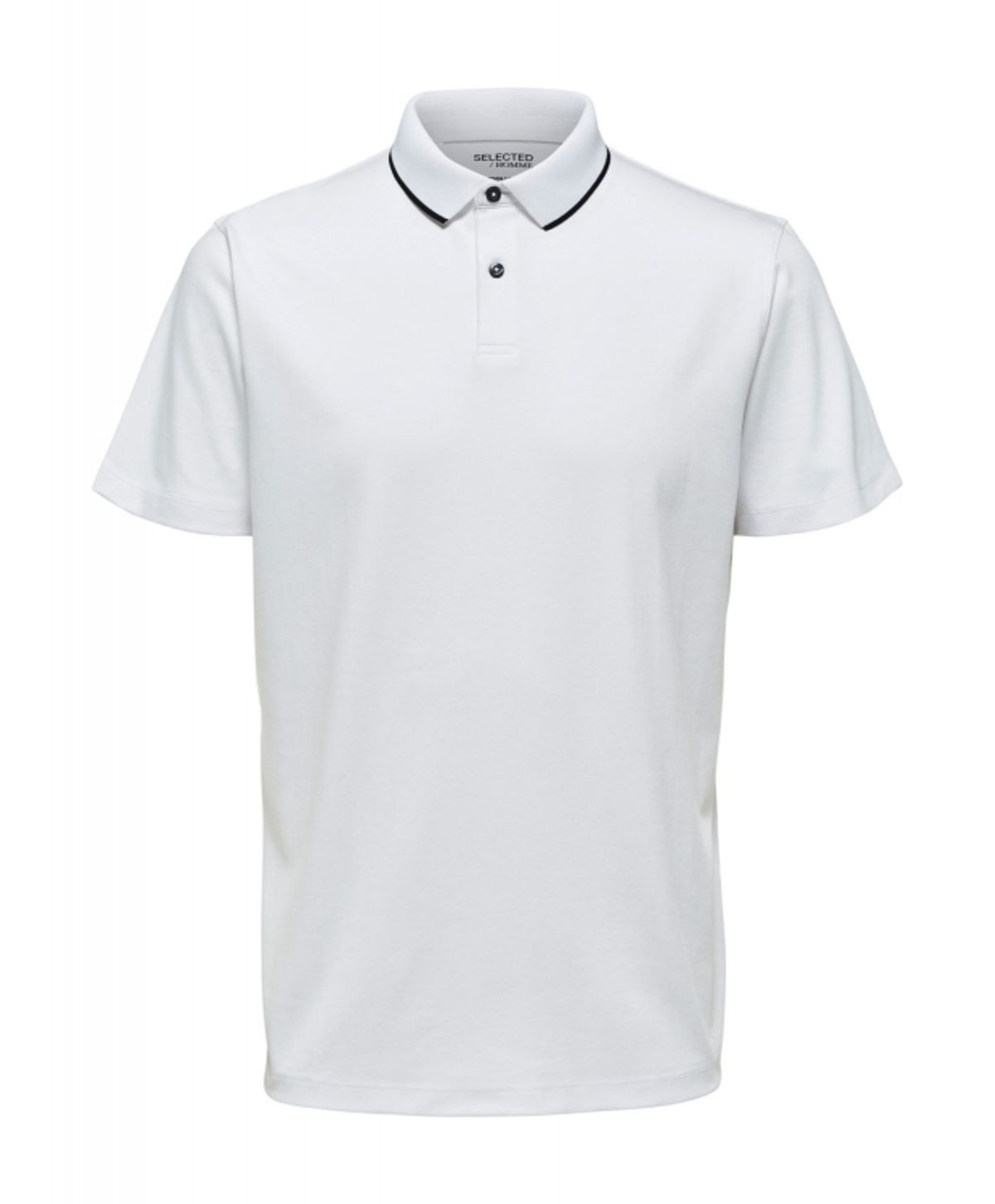 Selected kortærmet coolmax polo i bright white til herre