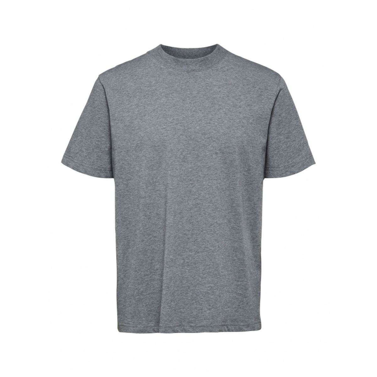 Selected relaxed fit t-shirt i medium grey melange til herre