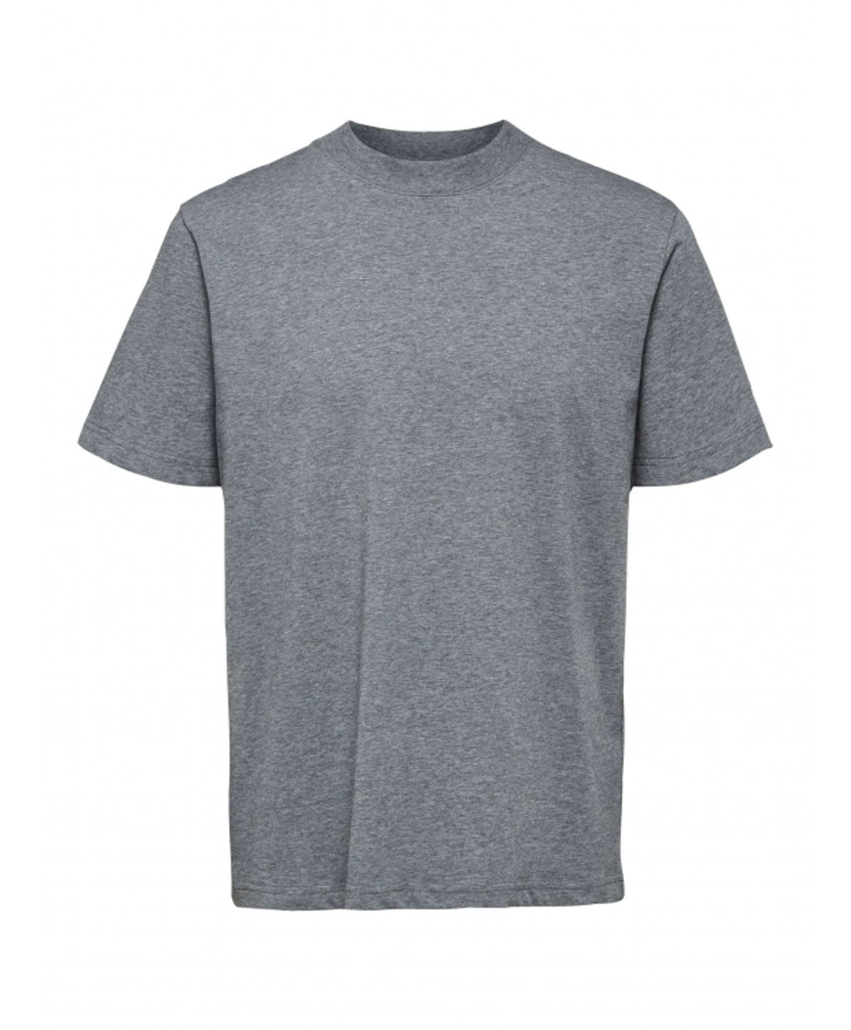 Selected relaxed fit t-shirt i medium grey melange til herre