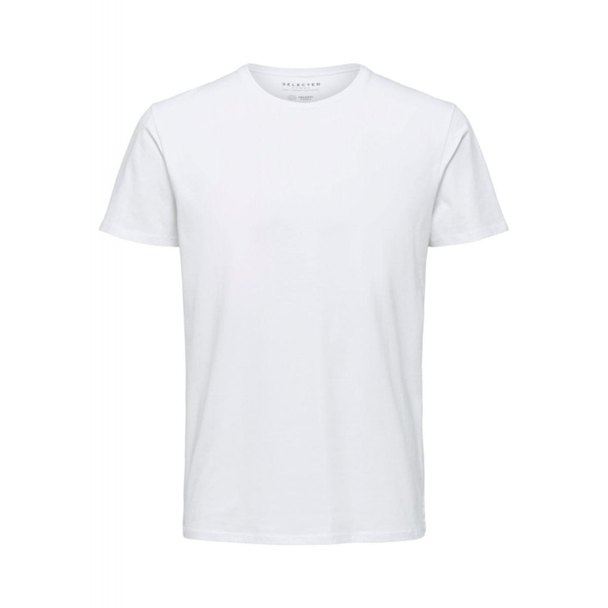 Selected t-shirt med økologisk bomuld i bright white til herre