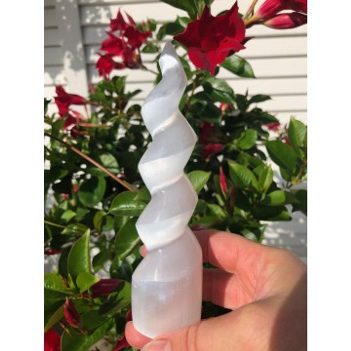 Selenit spiral 15 cm - Tårne og spidser - GodKarmaShop