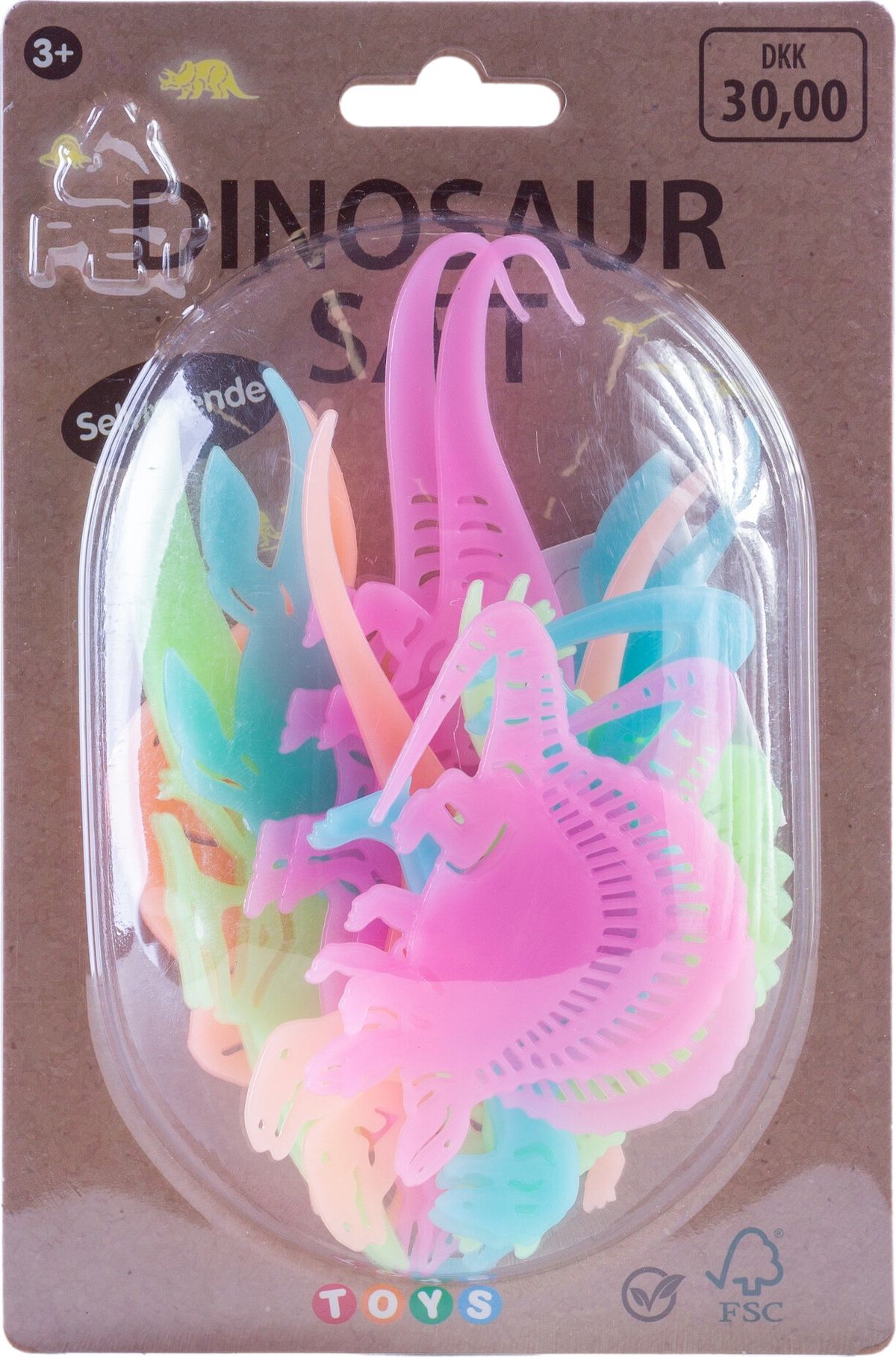 Selvlysende Dinosaur Figurer - 17 Stk