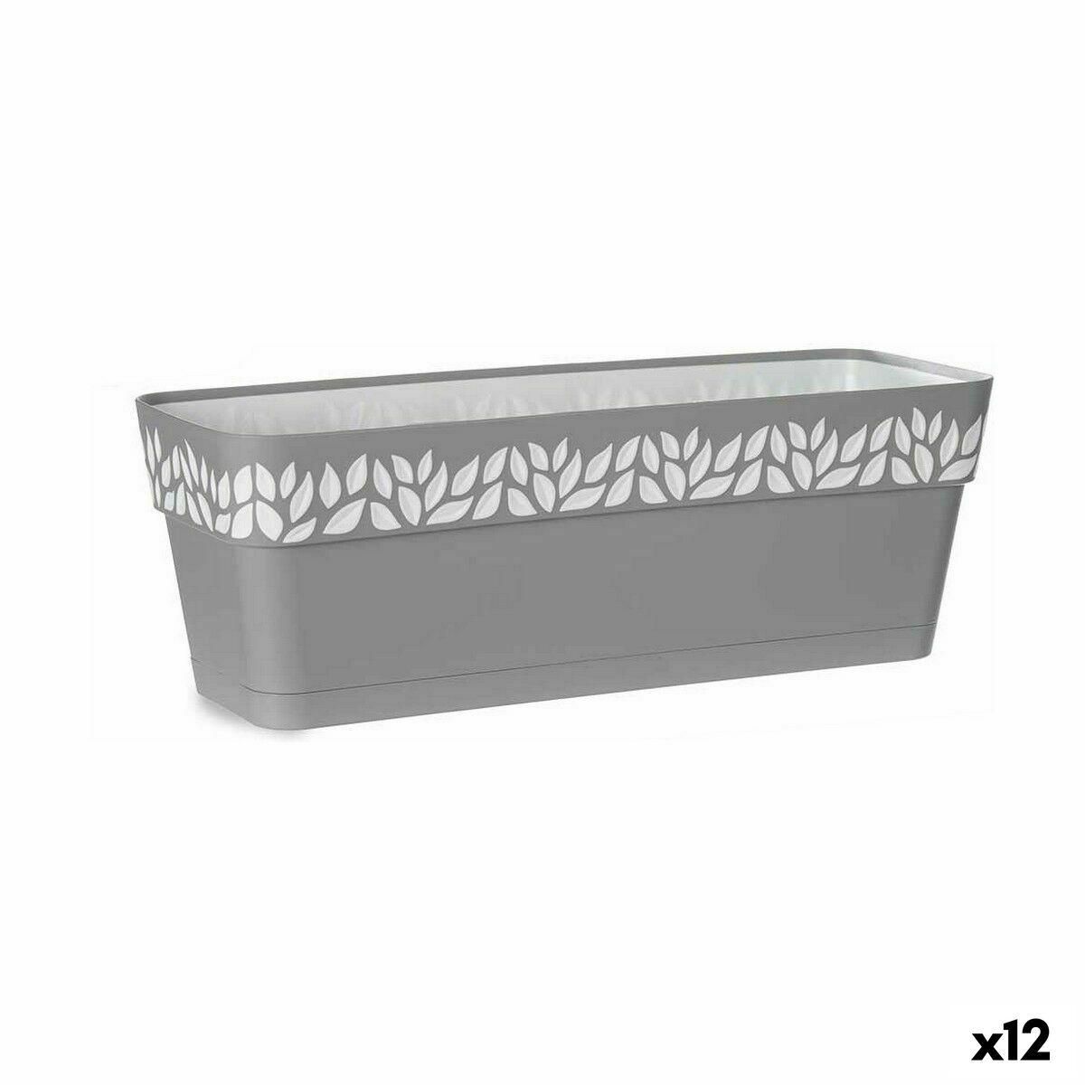 Selvvandende planter Stefanplast Cloe Grå Plastik 49,5 x 17 x 19 cm (12 enheder)