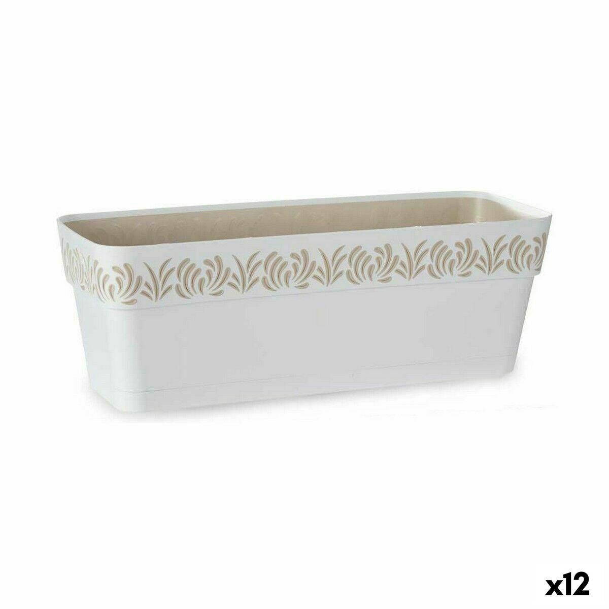 Selvvandende planter Stefanplast Gaia Hvid Plastik 49,5 x 17 x 19 cm (12 enheder)