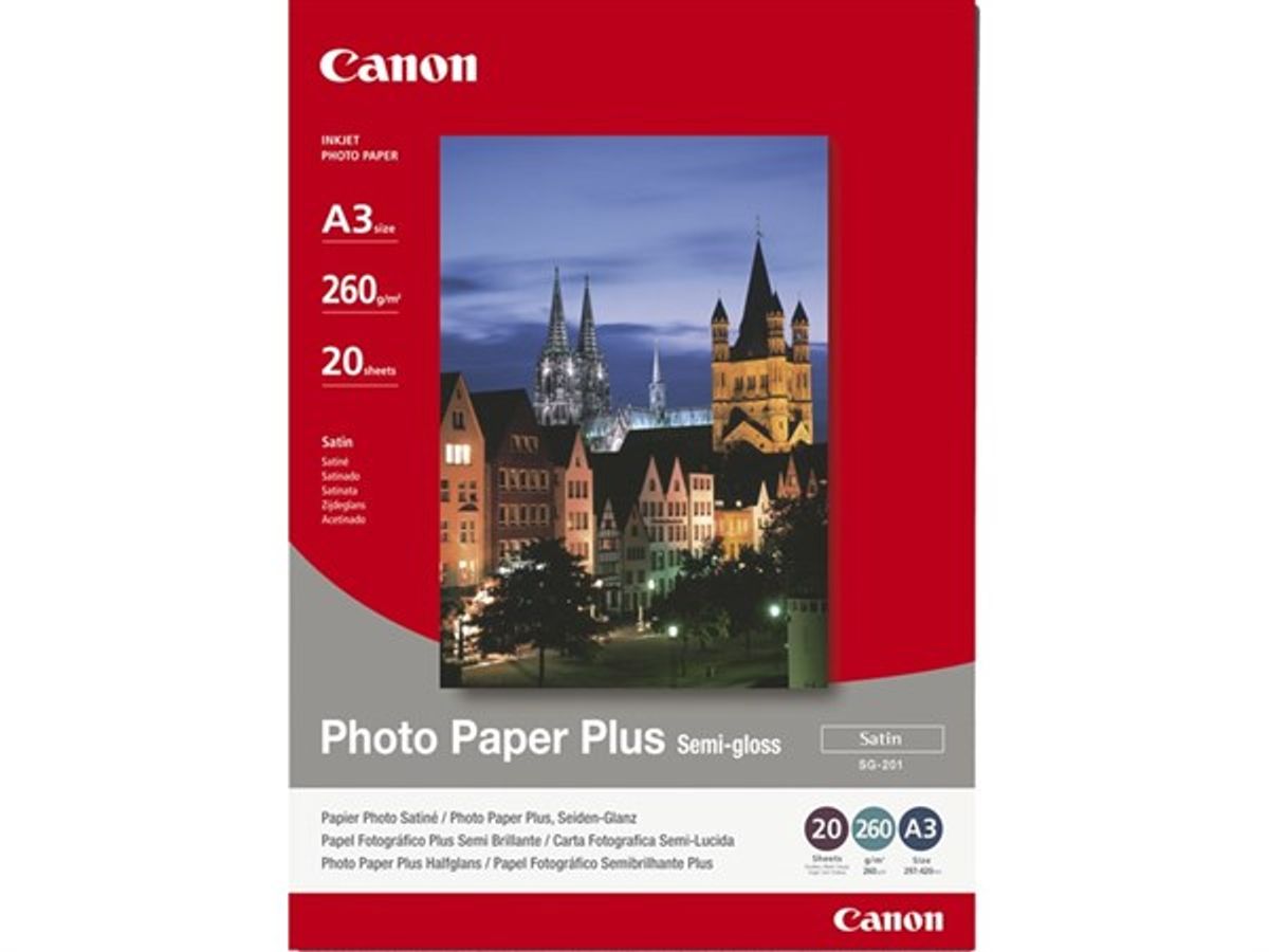 Semi Glossy fotopapir inkjet A3 - Canon SG-201 - 260gr. - 20 ark