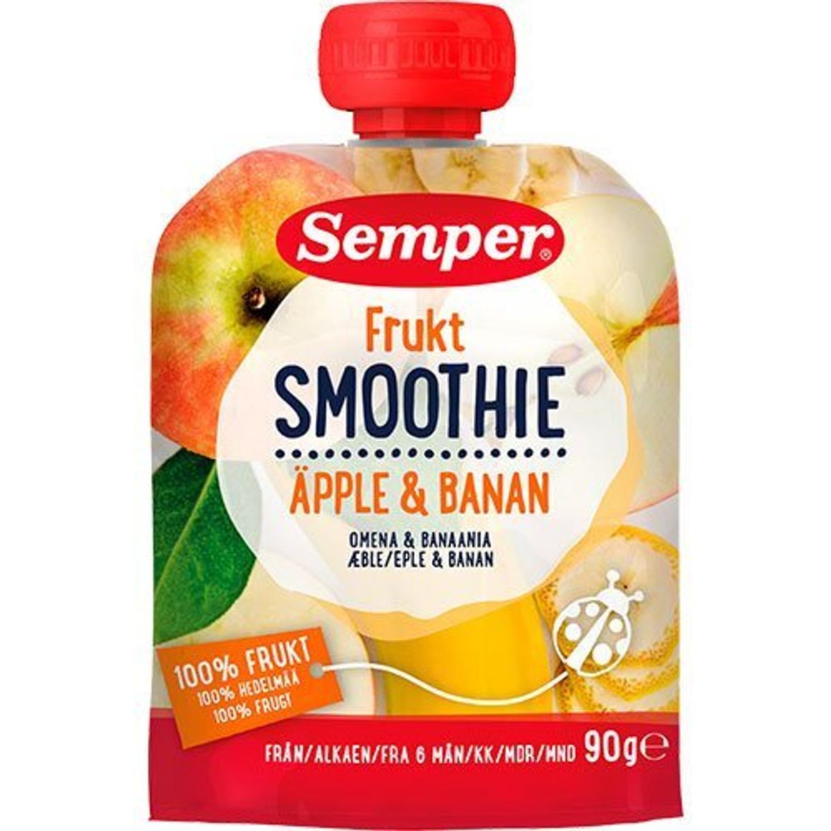 Semper Frugtsmoothie med æble og banan fra 6 mdr., 90g