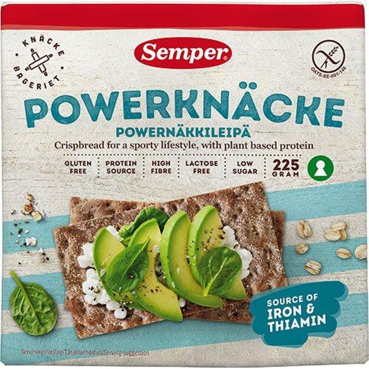 Semper Knækbrød Powerknäcke Glutenfri, 225g