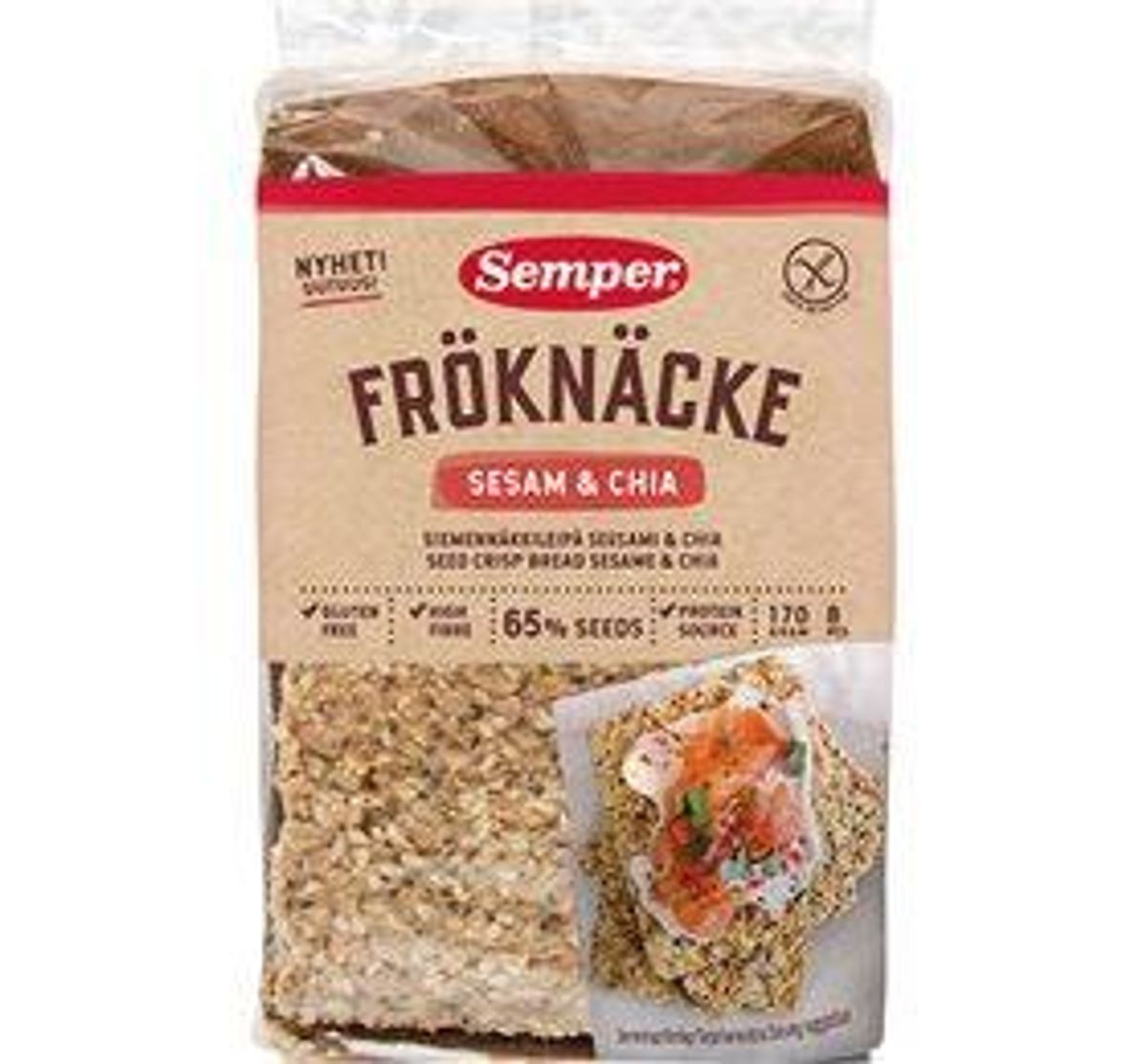 Semper Knækbrød Sesam & Chia - 170 g.