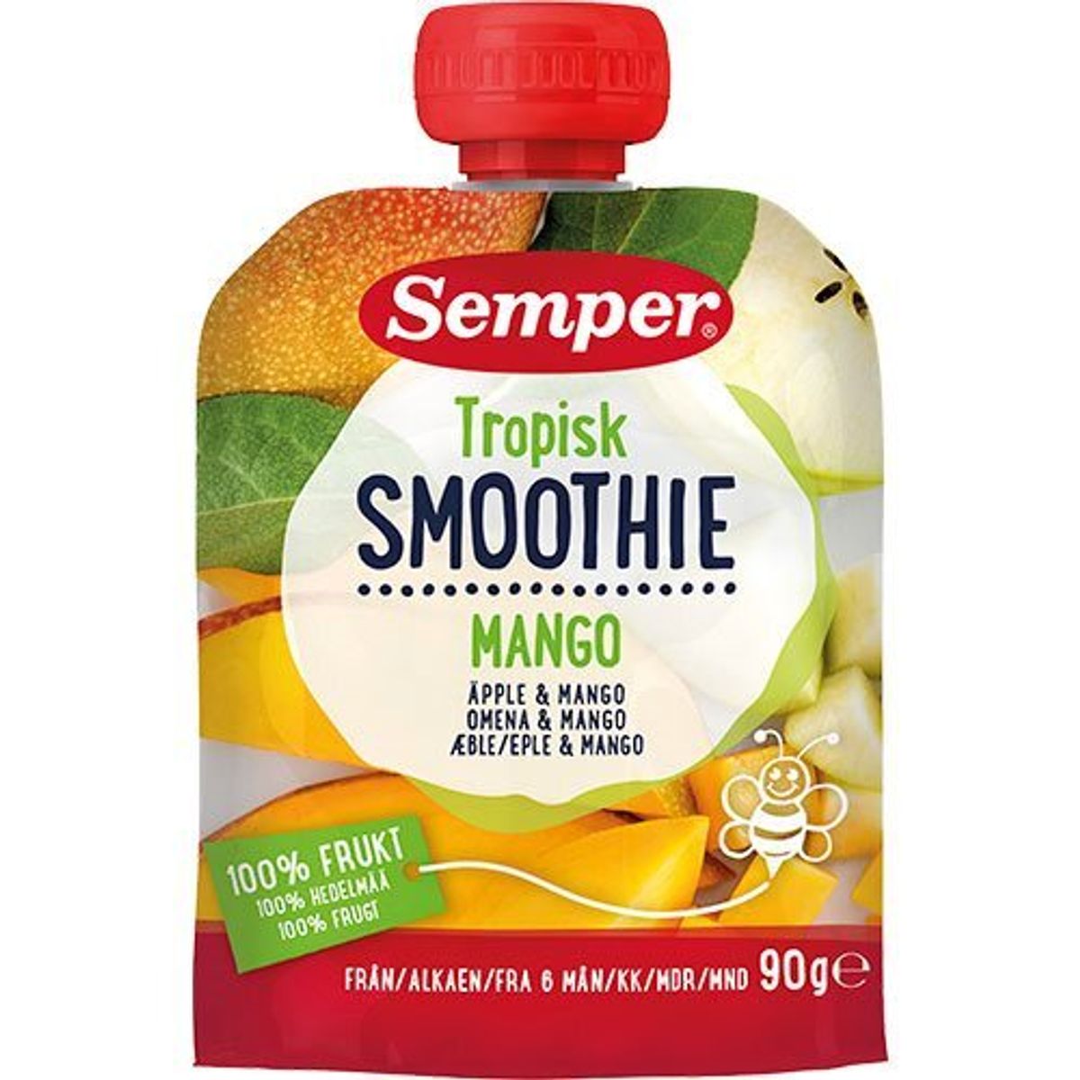 Semper Tropisk frugtsmoothie med mango & æble fra 6 mdr., 90g