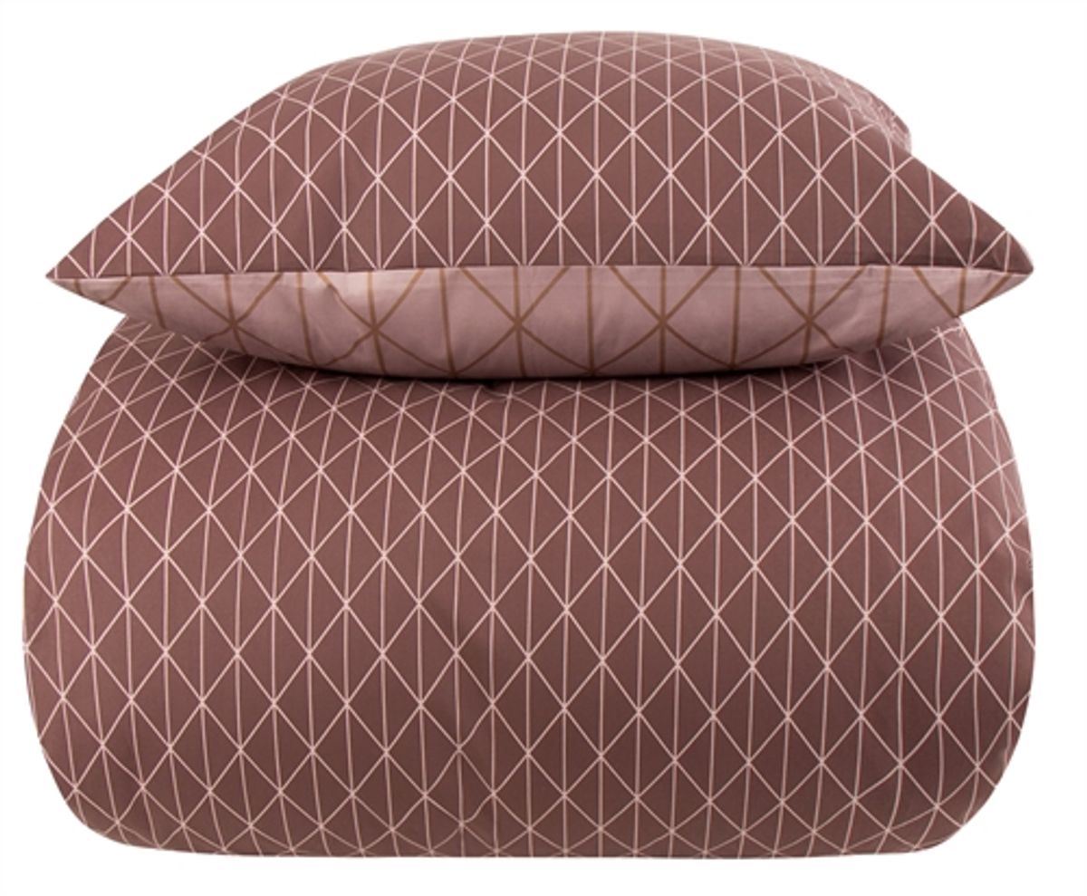 Sengetøj 200x200 cm - Harlequin Peach sengesæt - 100% Bomuld - Borg Living dobbelt dynebetræk