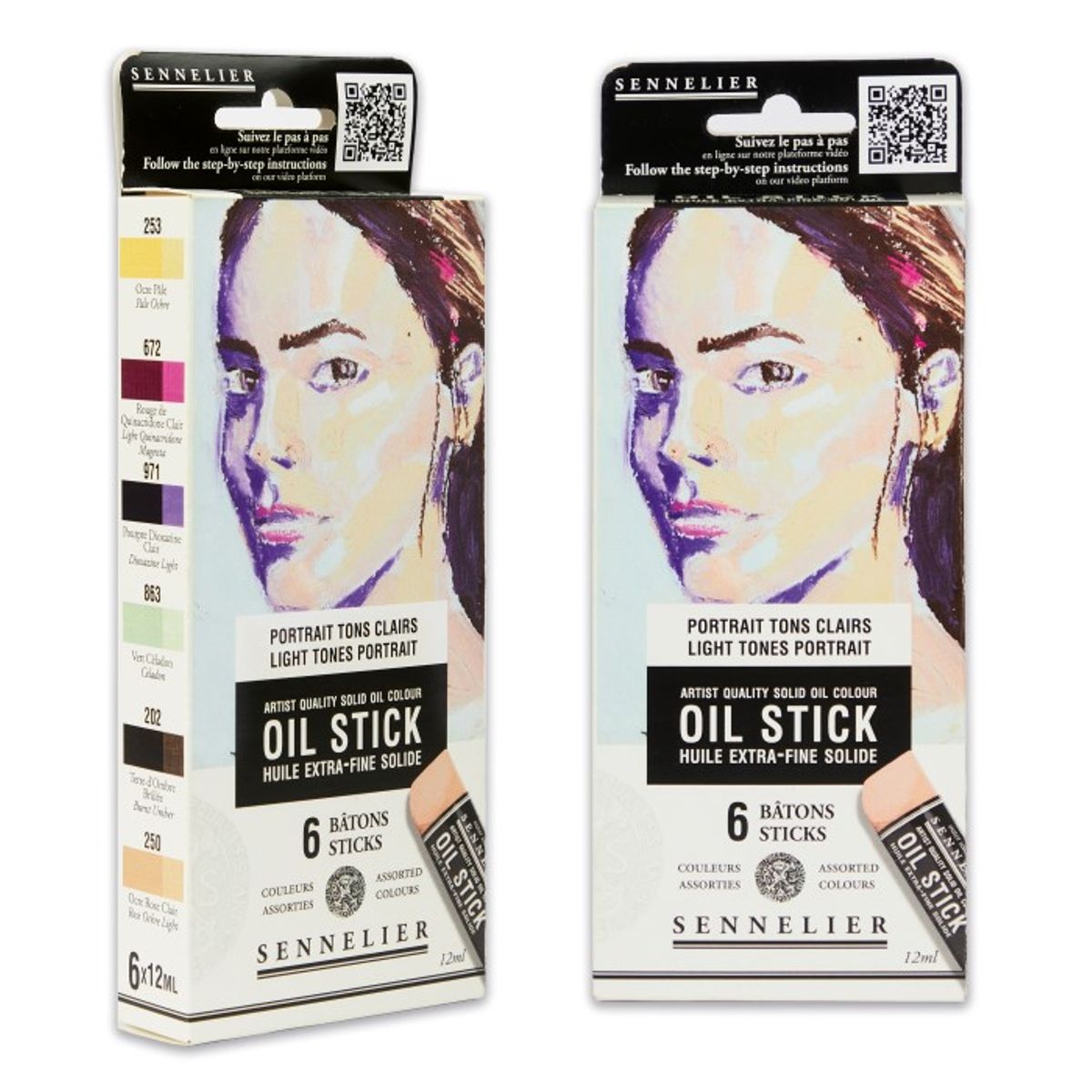 Sennelier Artist Oil Stick Set - 6 Mini Oil Sticks - Light Tones Portrait