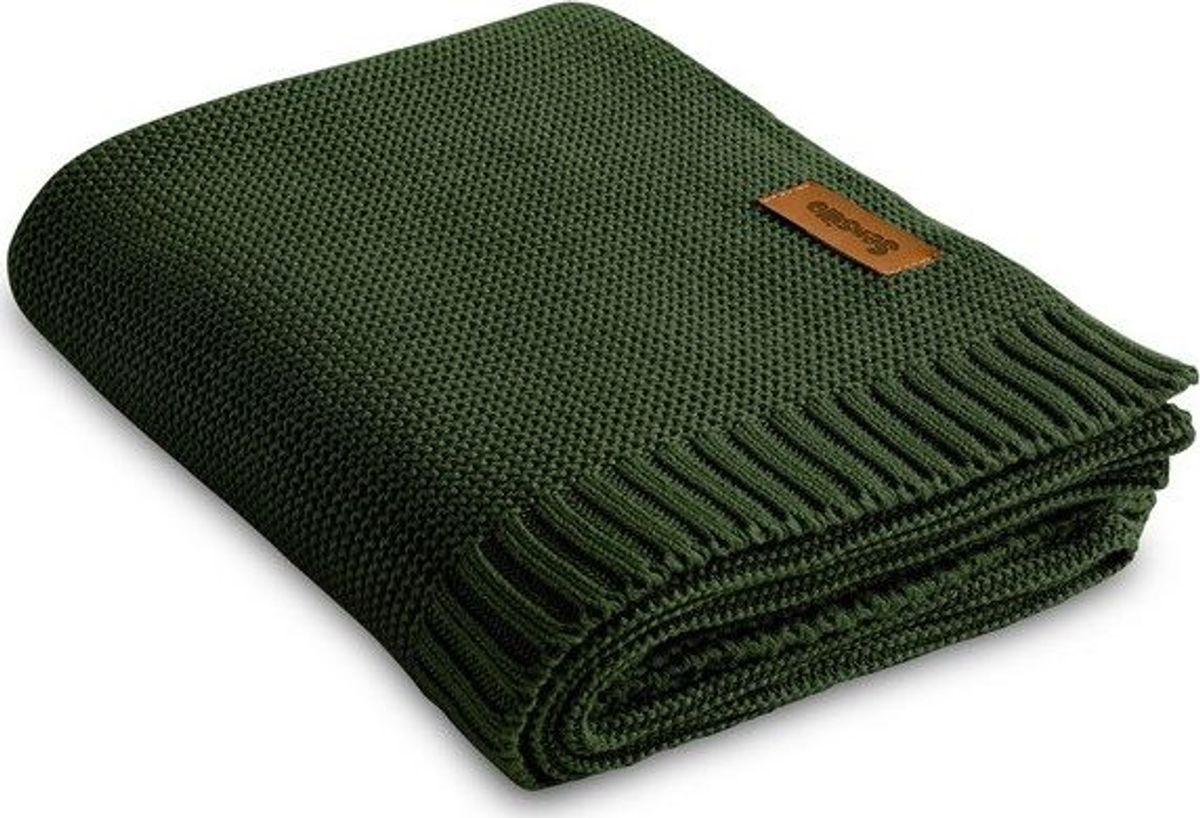 Sensillo Bamboo Cotton Blanket 80X100 Cm Bottle Green