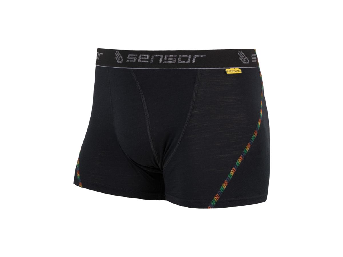 Sensor Merino Air Boxers - Uldunderbukser m. kort ben - Mand - Sort - Str. S