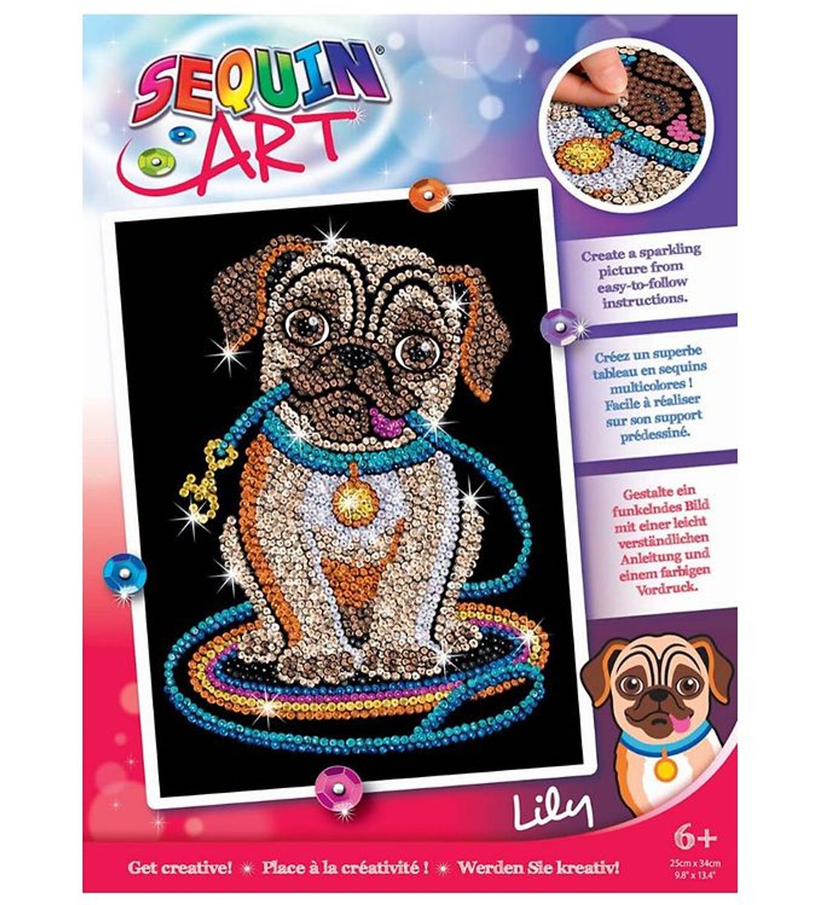 Sequin Art Pailletbillede - Lily - Mops