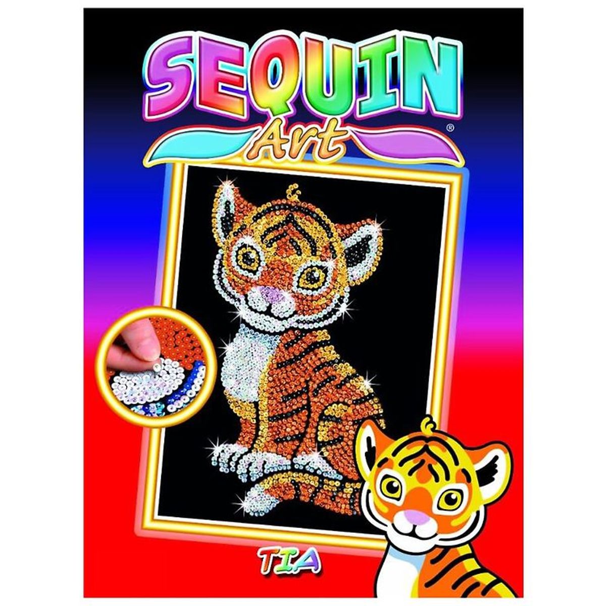 Sequin Art Pailletbillede - Tia - Tiger