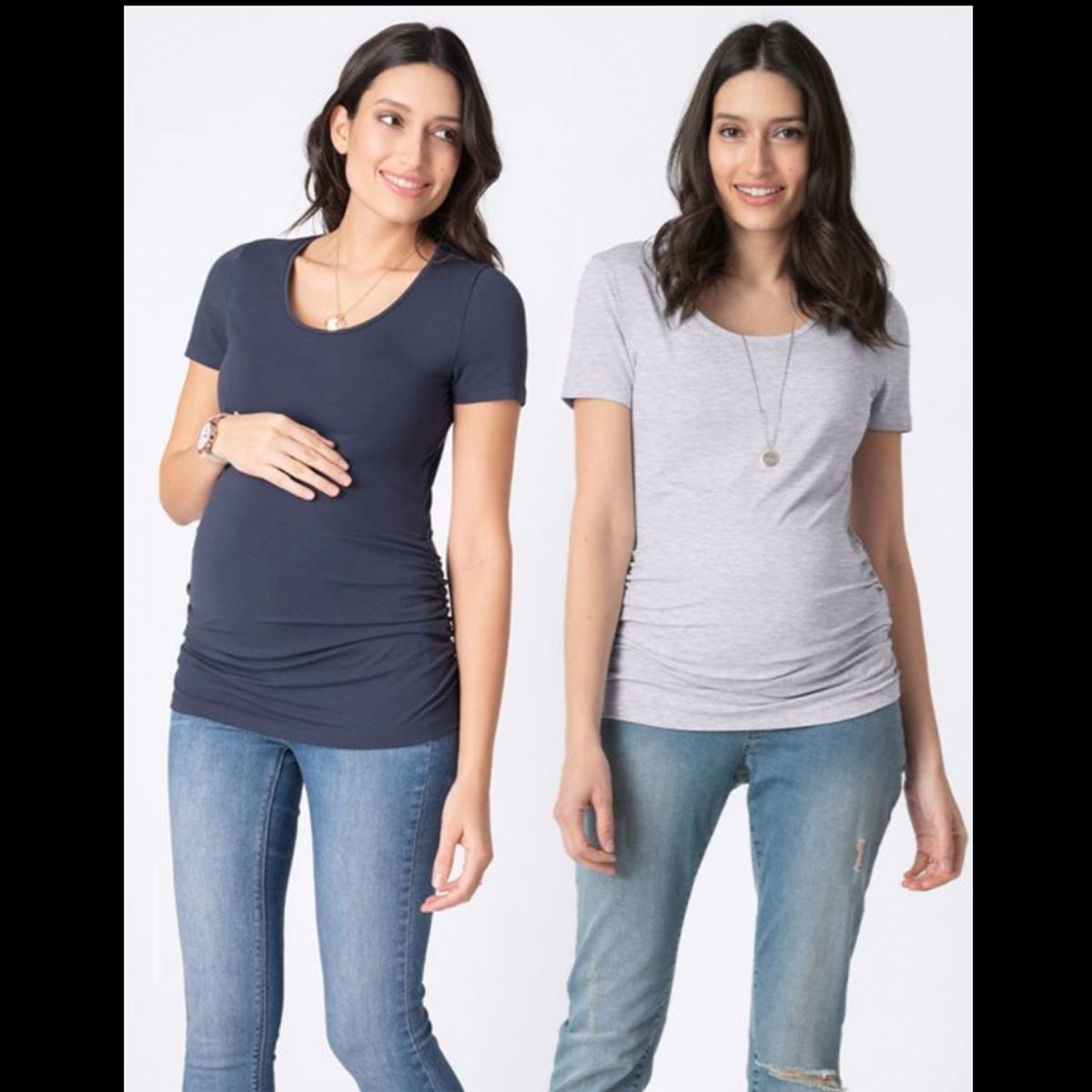 Seraphine 2-pack Vente- T-shirts i bambus - Julianne - Navy/Grå - L