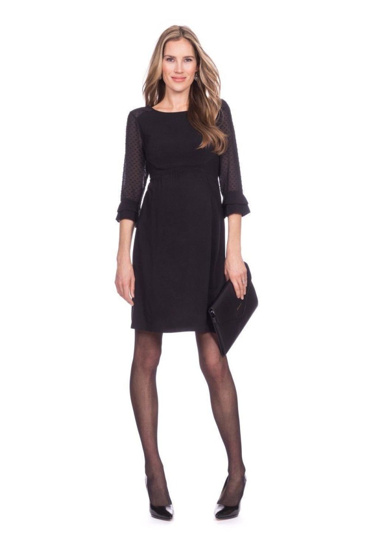 Seraphine Nicolette Sheer Dot Detail kjole til gravide, sort - Seraphine - Dress - Buump