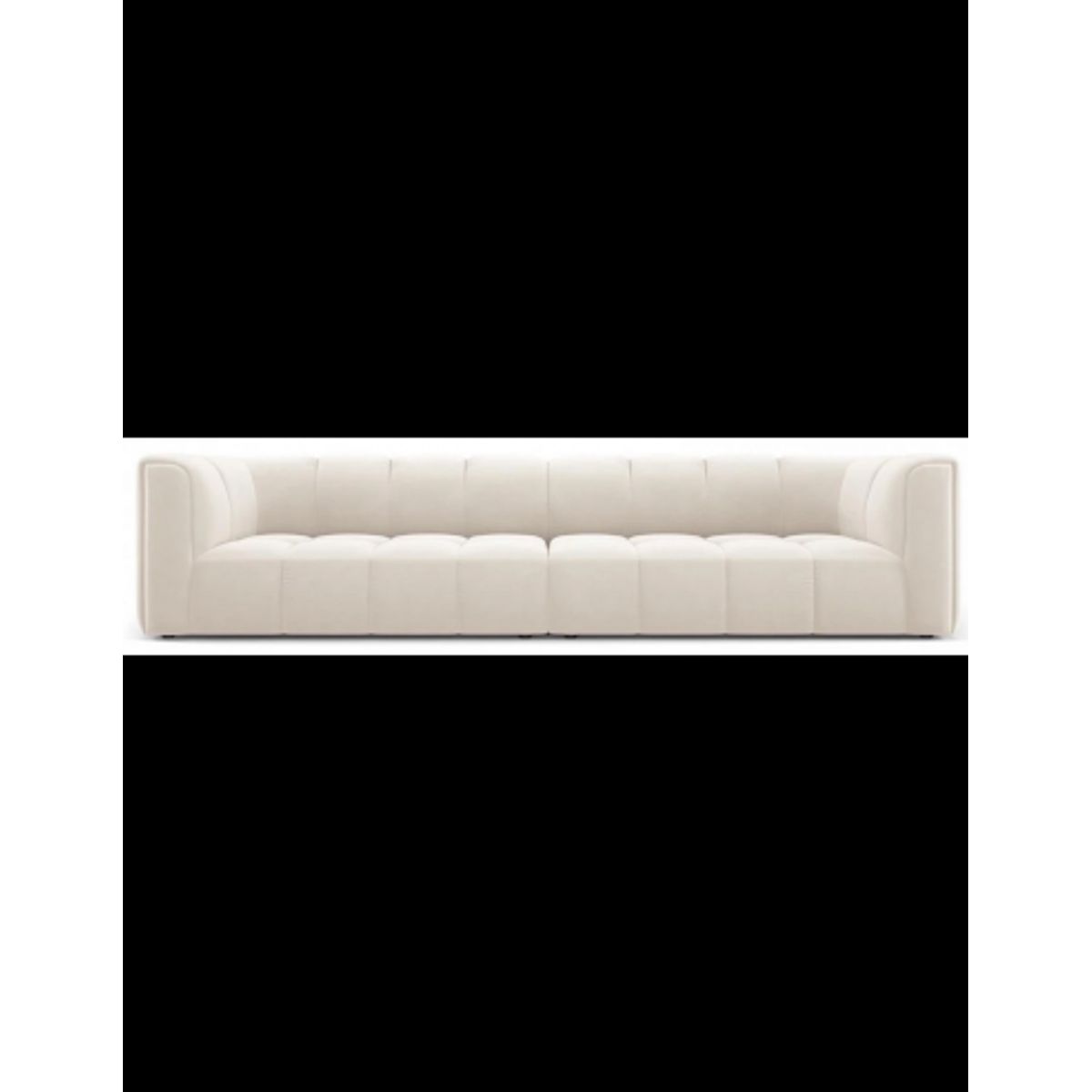 Serena 4-personers sofa i velour B286 x D96 cm - Lys beige