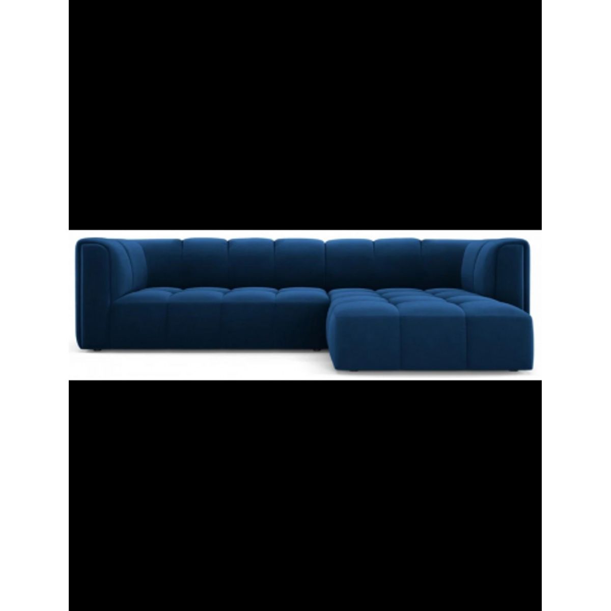 Serena højrevendt chaiselong sofa i velour B256 x D96 - 160 cm - Blå