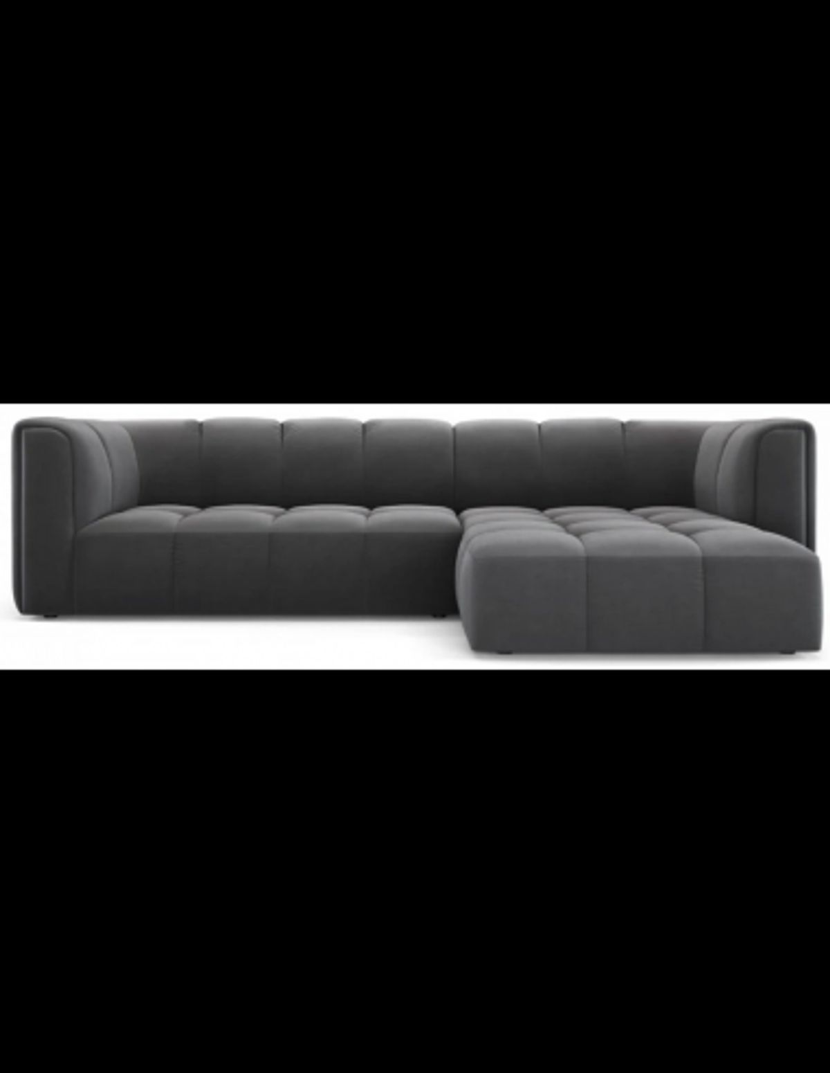 Serena højrevendt chaiselong sofa i velour B256 x D96 - 160 cm - Grå