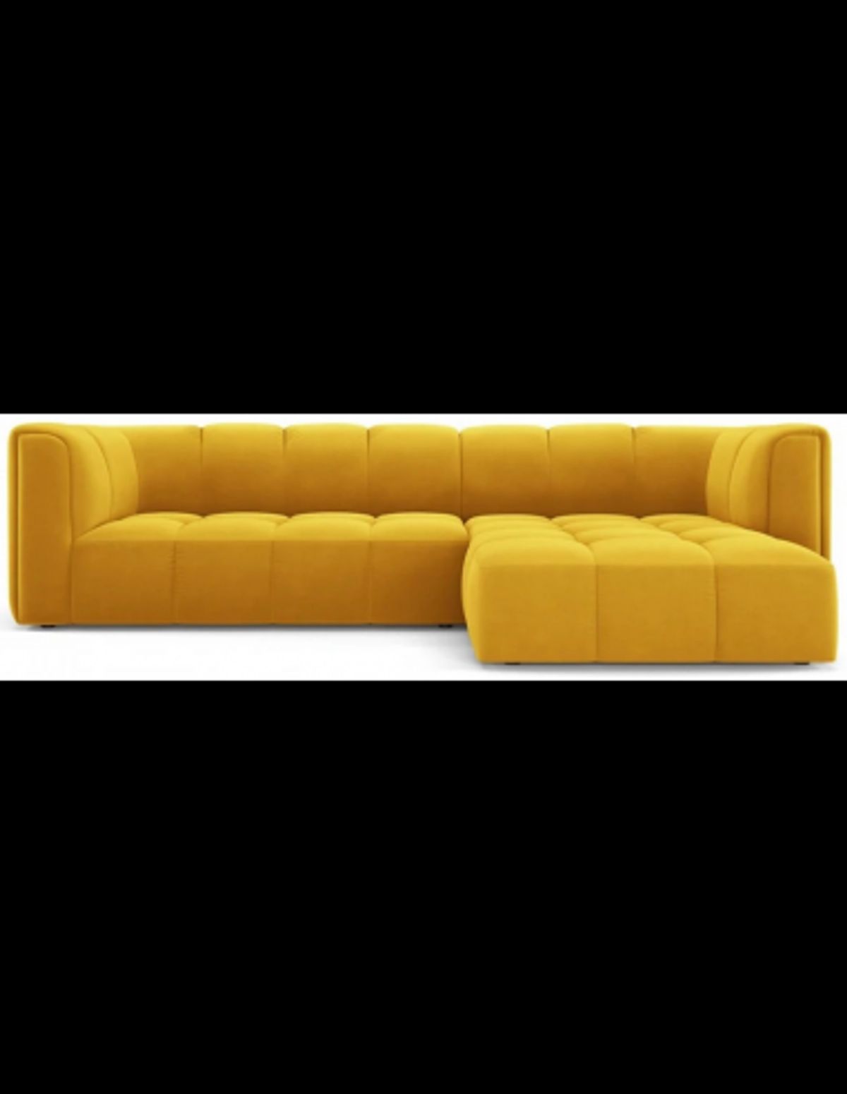 Serena højrevendt chaiselong sofa i velour B256 x D96 - 160 cm - Gul