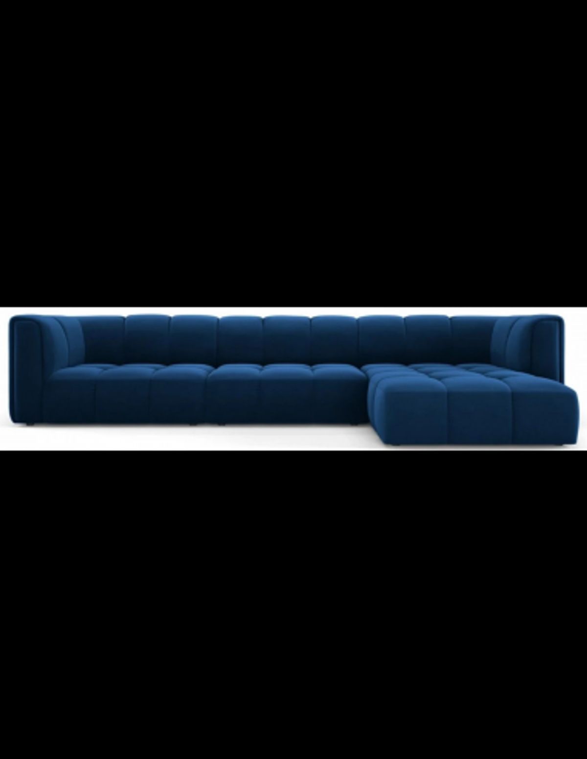 Serena højrevendt chaiselong sofa i velour B316 x D96 - 160 cm - Blå