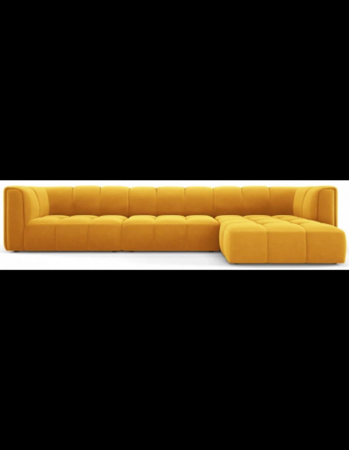 Serena højrevendt chaiselong sofa i velour B316 x D96 - 160 cm - Gul