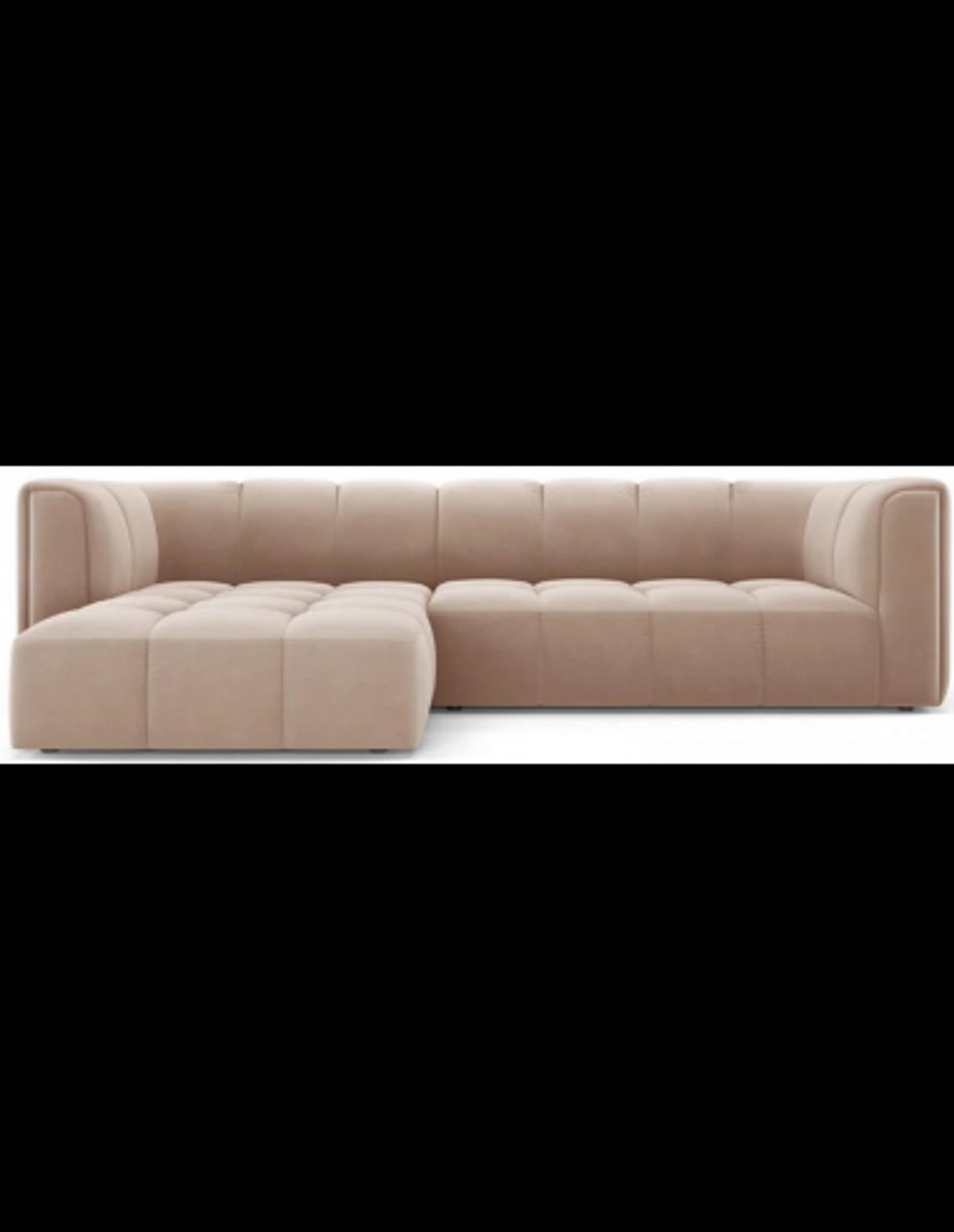 Serena venstrevendt chaiselong sofa i velour B256 x D96 - 160 cm - Beige