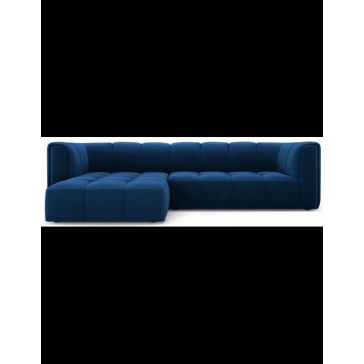 Serena venstrevendt chaiselong sofa i velour B256 x D96 - 160 cm - Blå