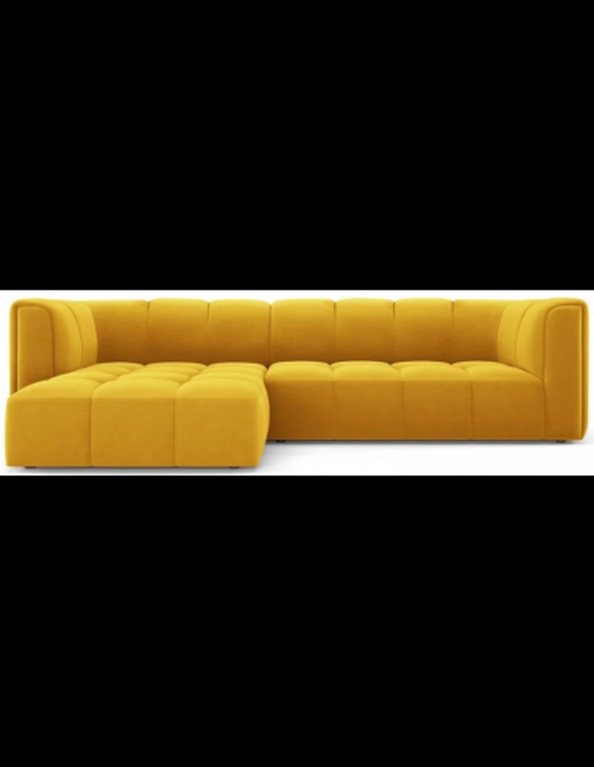 Serena venstrevendt chaiselong sofa i velour B256 x D96 - 160 cm - Gul