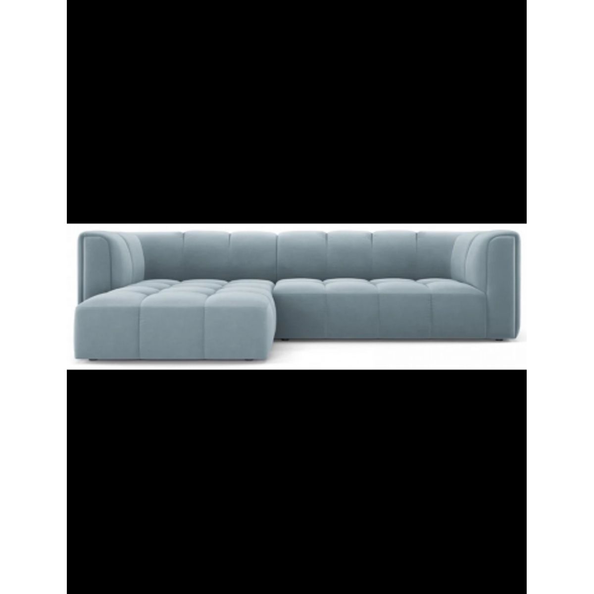 Serena venstrevendt chaiselong sofa i velour B256 x D96 - 160 cm - Lyseblå