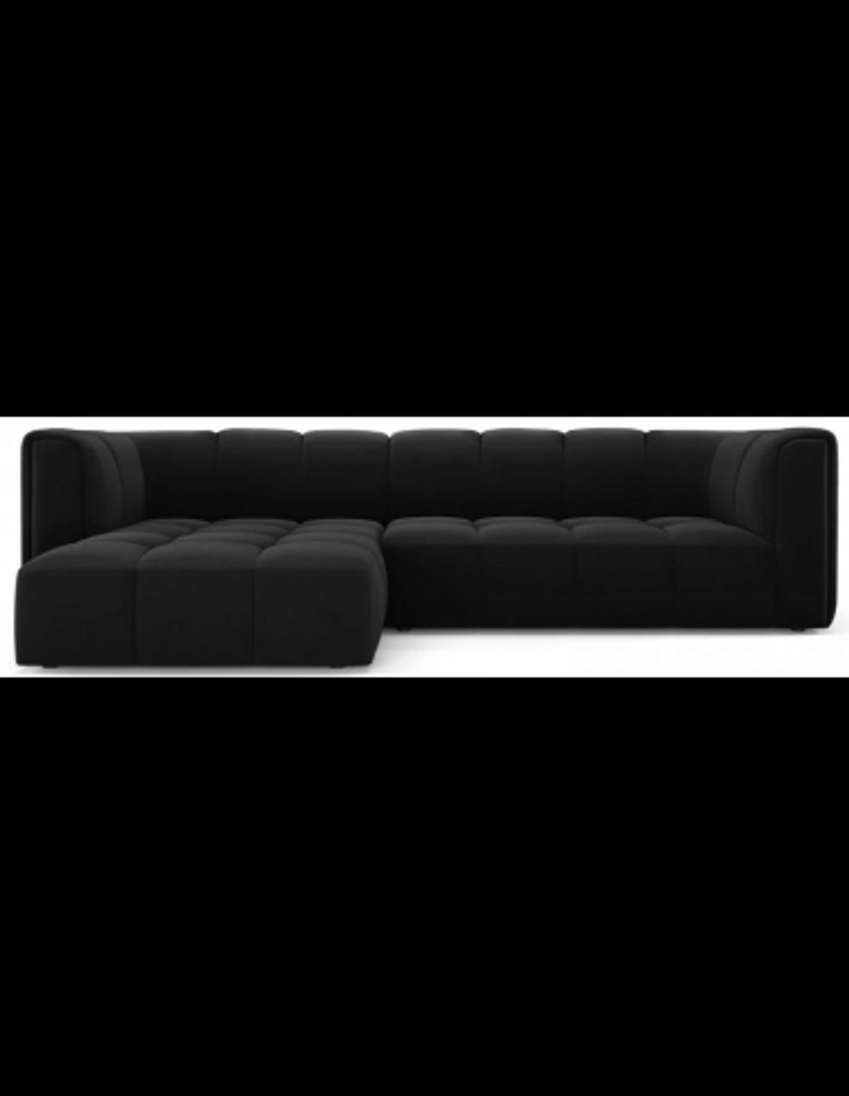 Serena venstrevendt chaiselong sofa i velour B256 x D96 - 160 cm - Sort