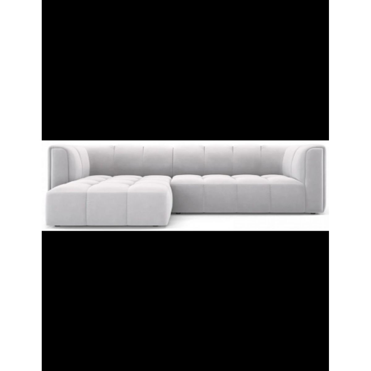 Serena venstrevendt chaiselong sofa i velour B256 x D96 - 160 cm - Sølvgrå