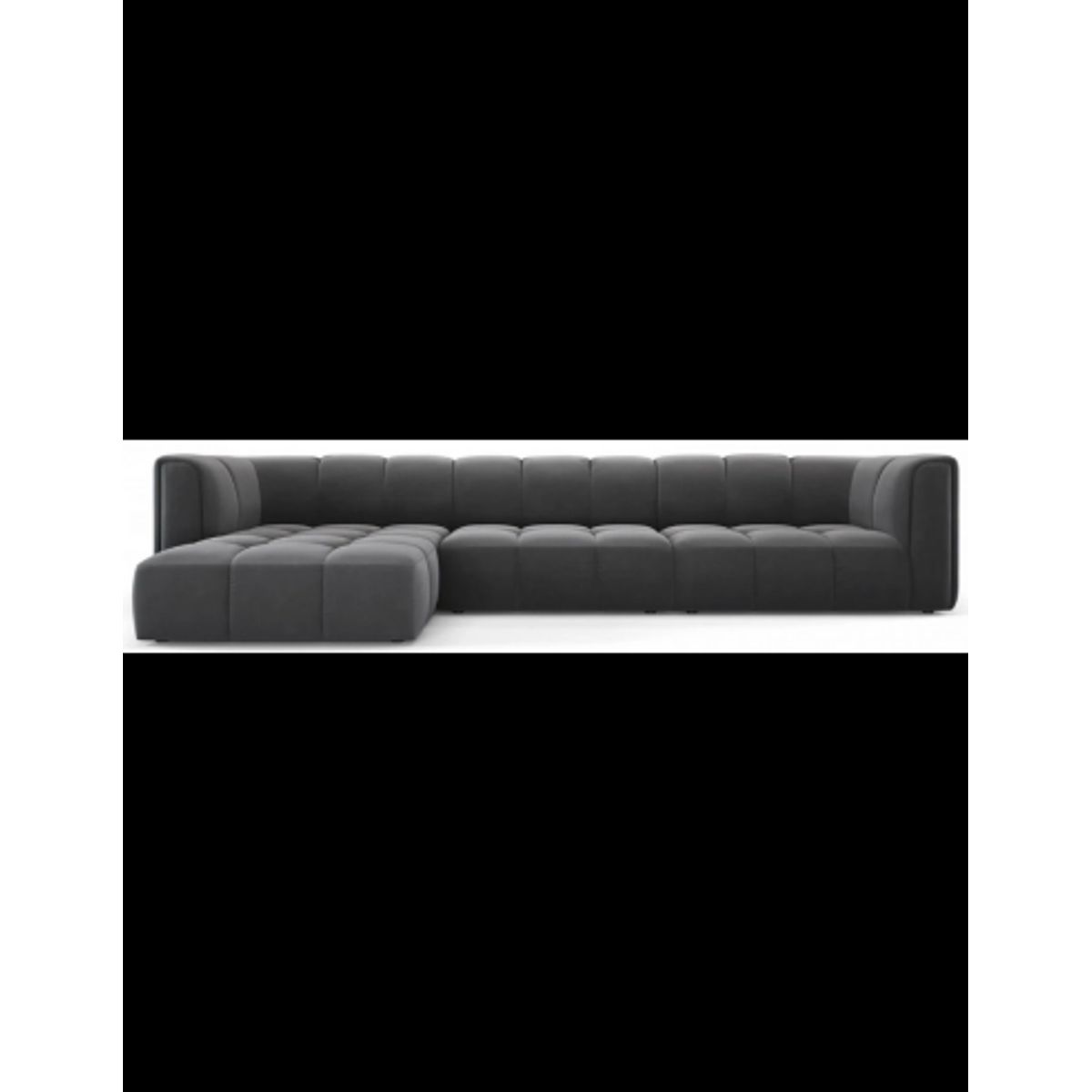 Serena venstrevendt chaiselong sofa i velour B316 x D96 - 160 cm - Grå