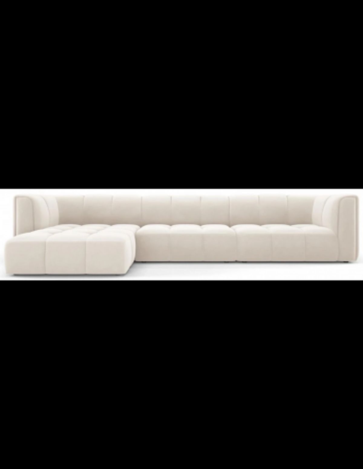 Serena venstrevendt chaiselong sofa i velour B316 x D96 - 160 cm - Lys beige