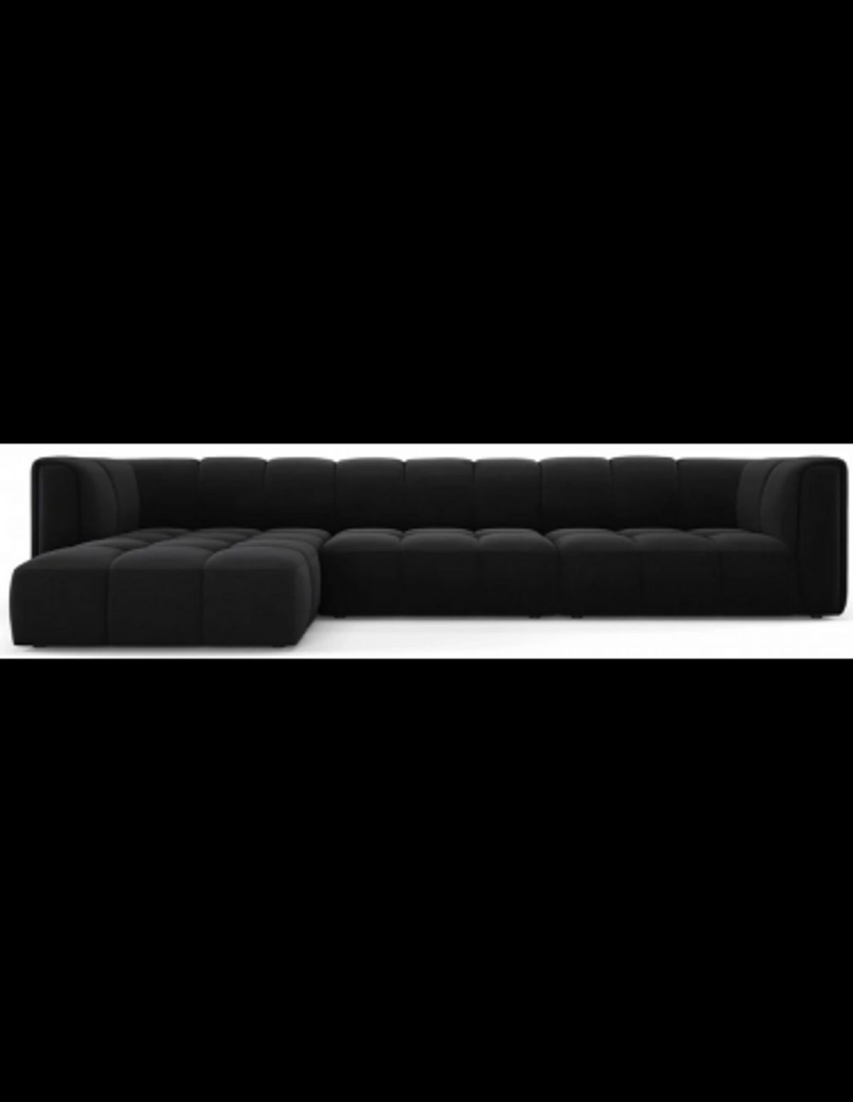 Serena venstrevendt chaiselong sofa i velour B316 x D96 - 160 cm - Sort