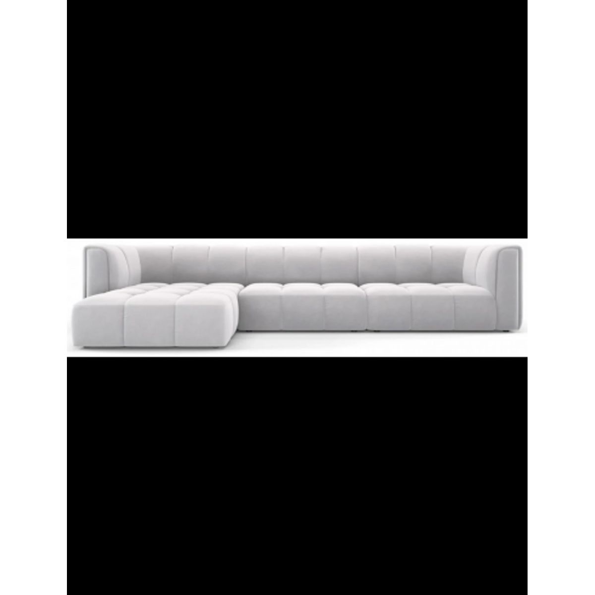 Serena venstrevendt chaiselong sofa i velour B316 x D96 - 160 cm - Sølvgrå