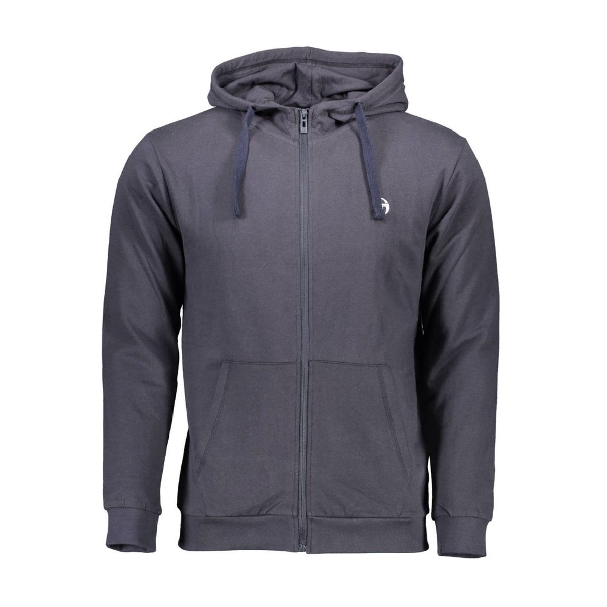 Sergio Tacchini Blue Hooded Zip-Up Cotton Sweater