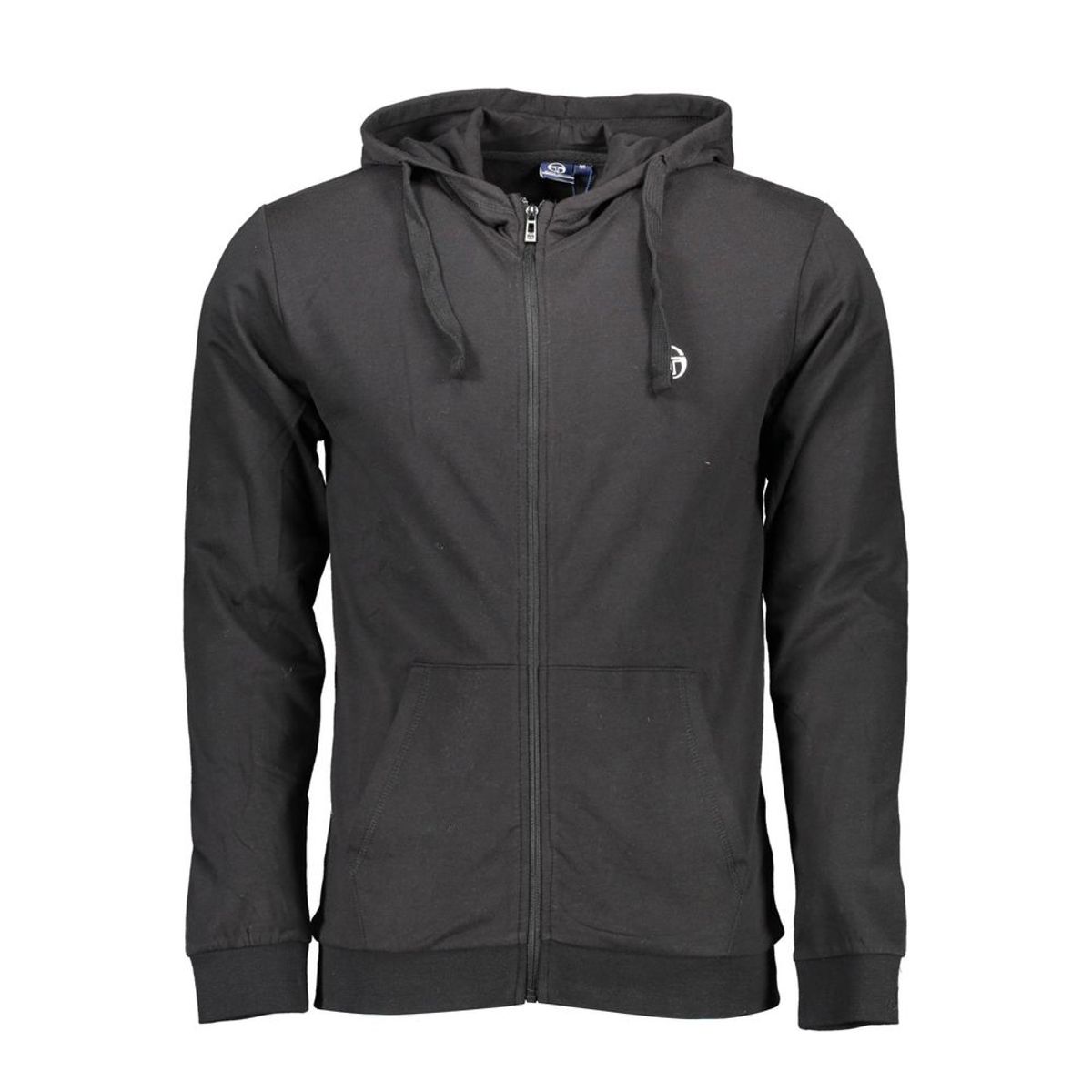 Sergio Tacchini Elegant Black Hooded Zip Sweatshirt