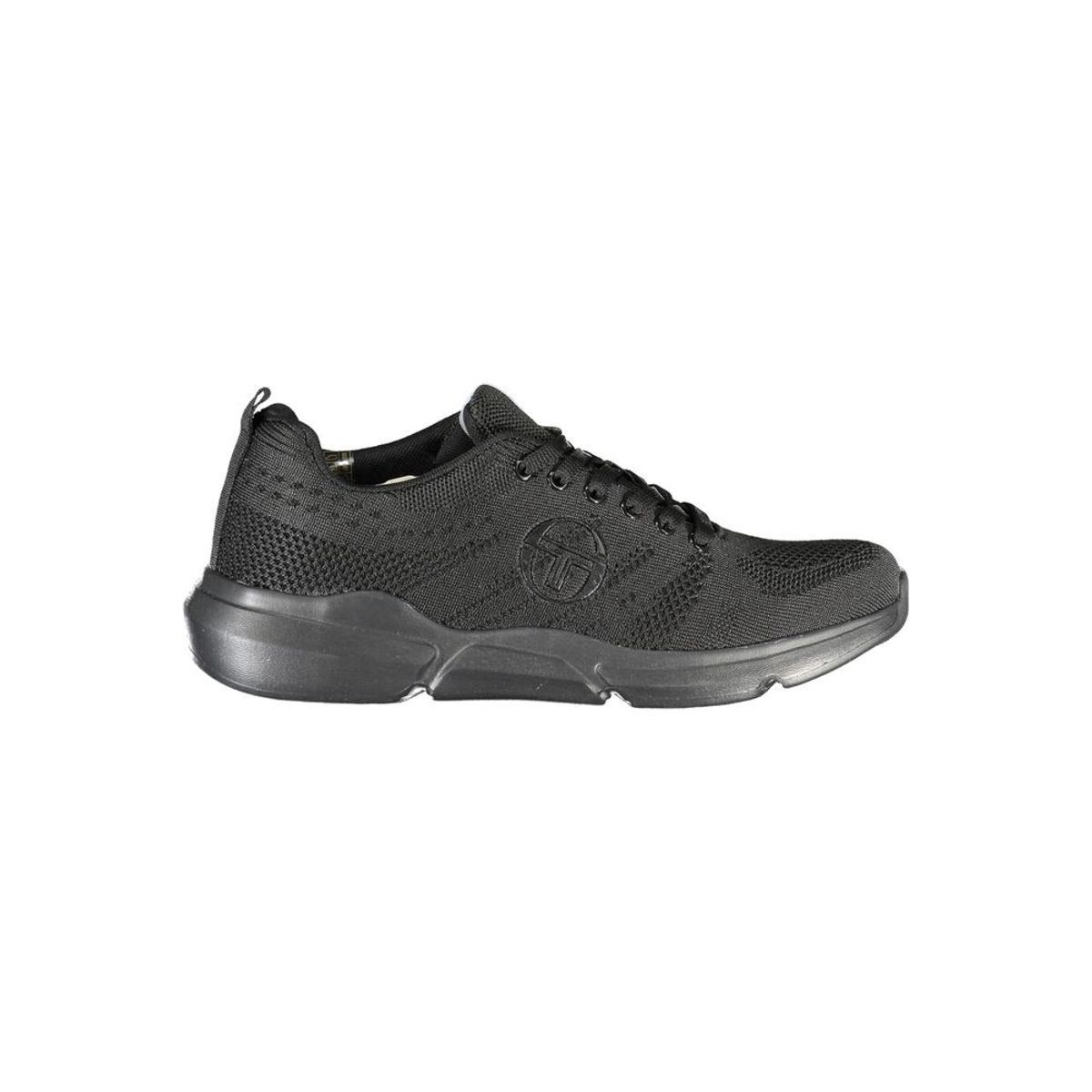 Sergio Tacchini Sleek Black Lace-up Sneakers with Contrast Detailing